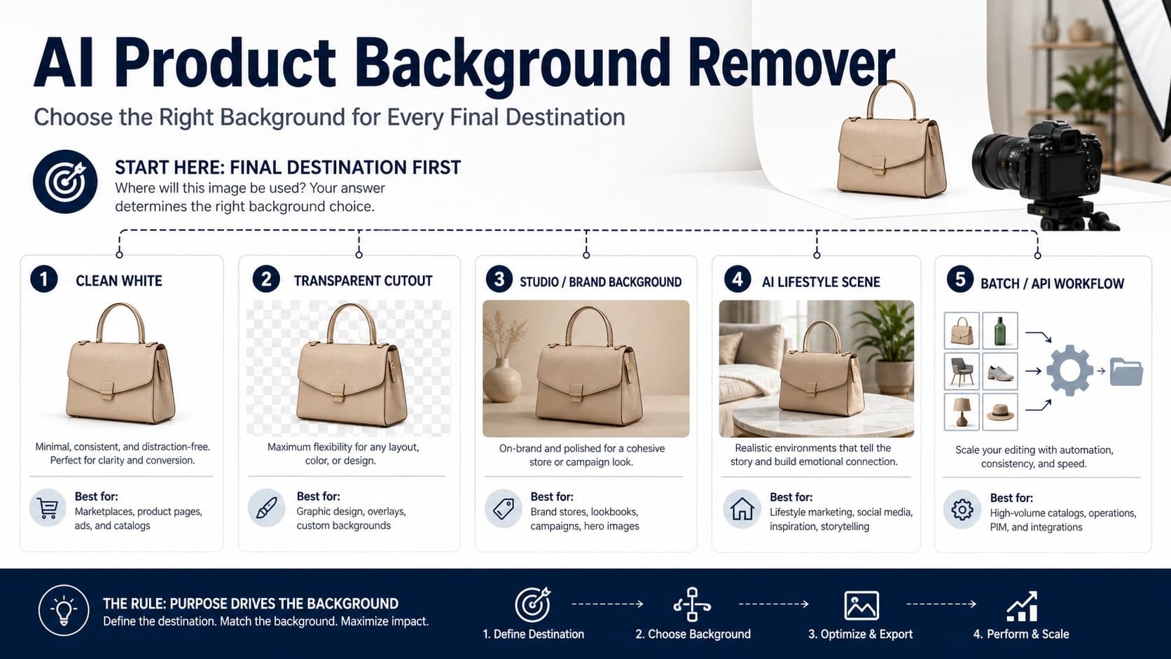 AI Product Background Remover: White, Transparent, Batch, or AI Scene?