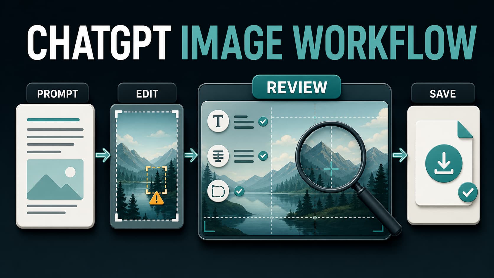 Prompt edit review and save workflow for the official ChatGPT image generator