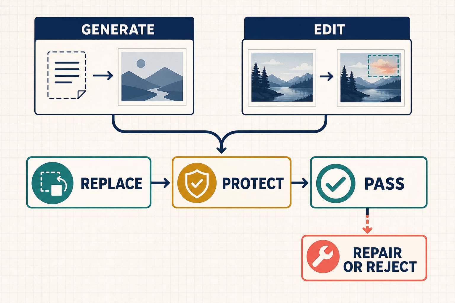 Replace Protect Pass workflow for choosing and checking a Gemini AI photo prompt