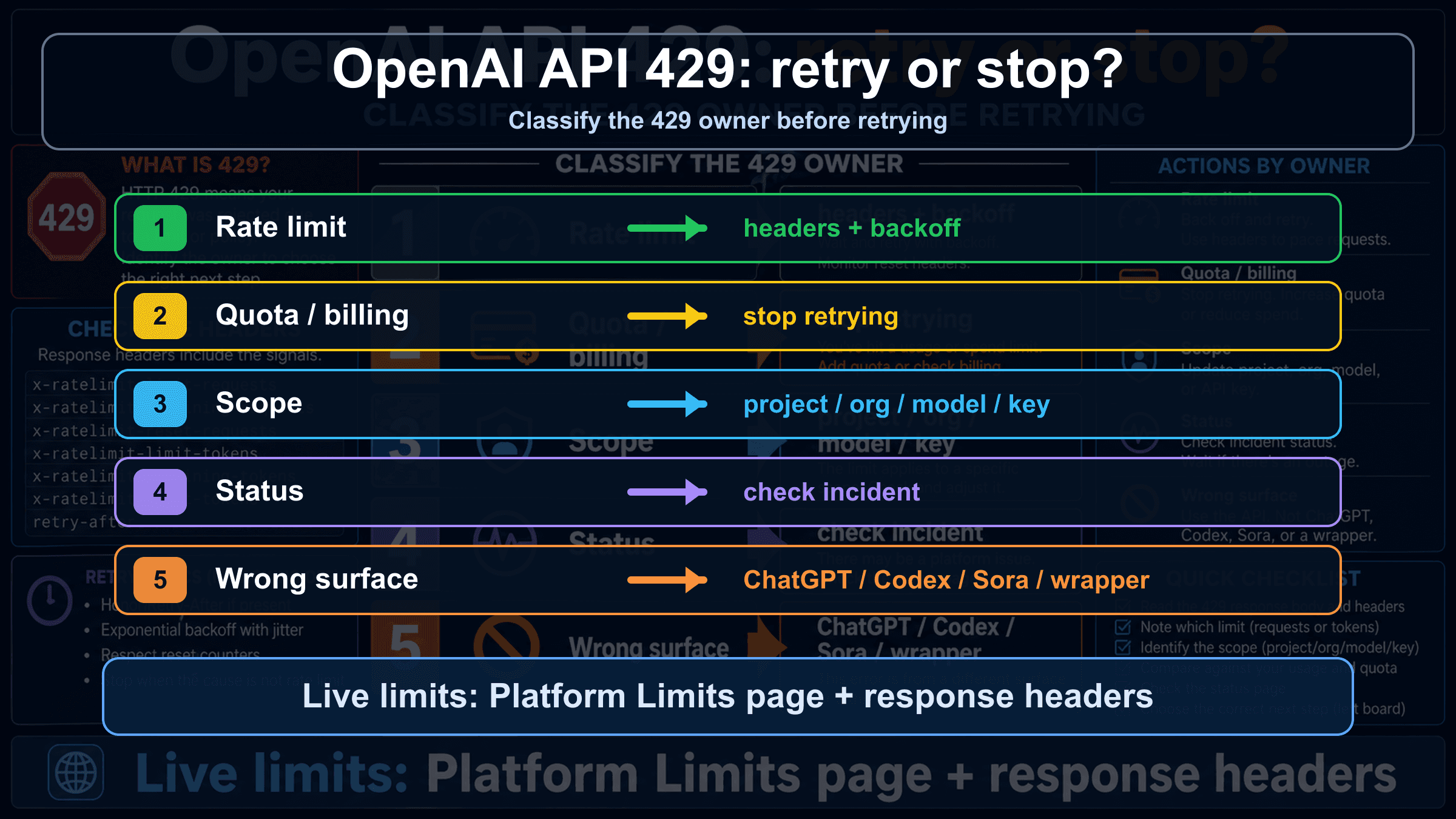 OpenAI API Error 429: How to Tell If You Should Retry, Check Quota, or Escalate