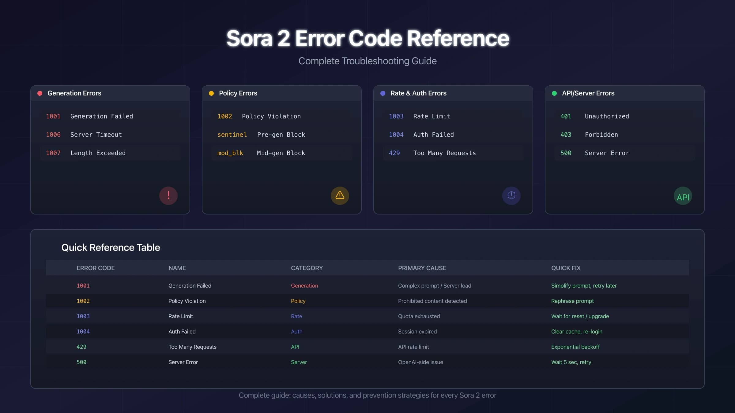 Sora 2 Error Code List: Complete Troubleshooting Guide for All Errors (2025)