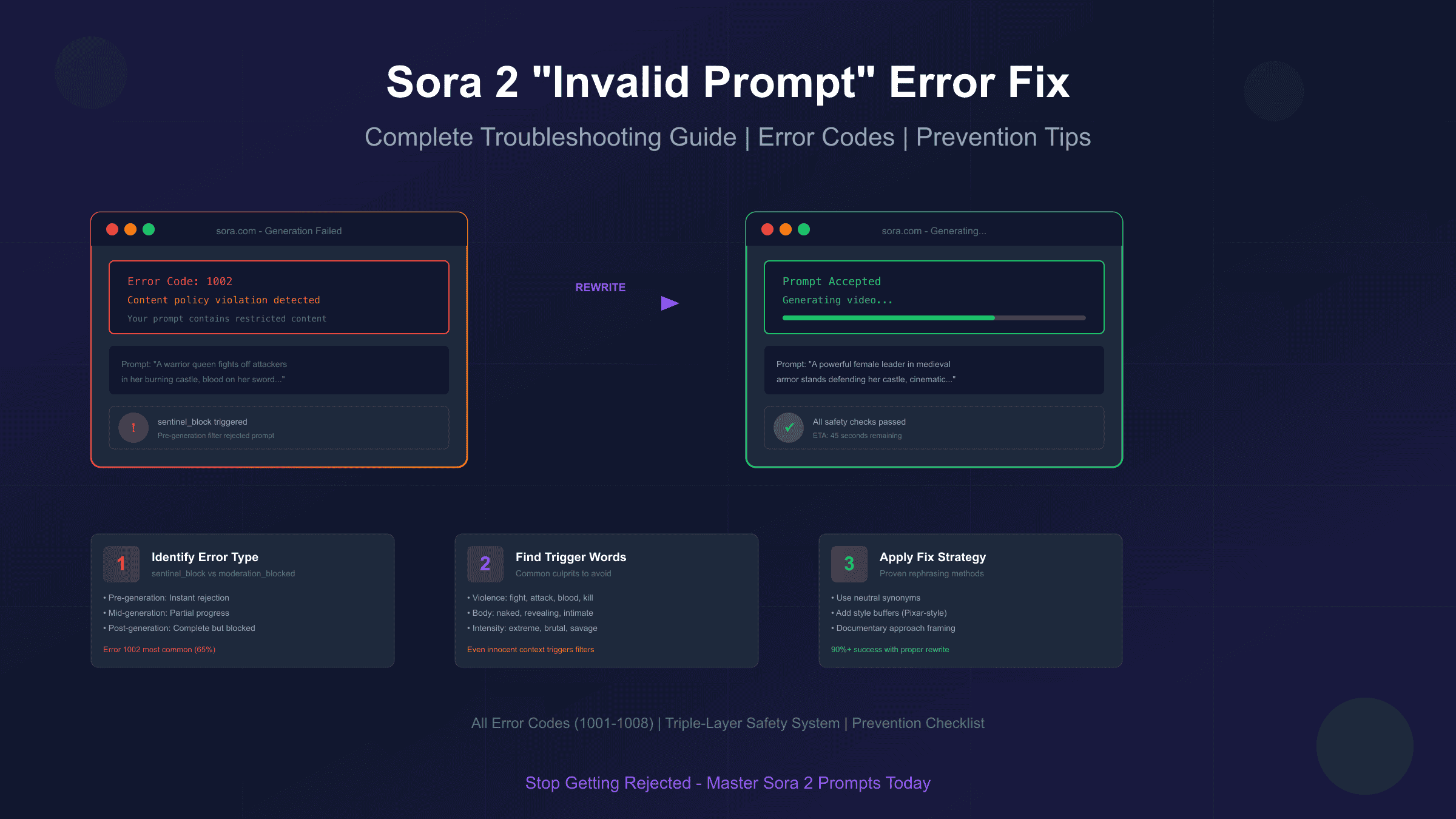 Sora 2 Error "Invalid Prompt" Fix: Complete Troubleshooting Guide 2025