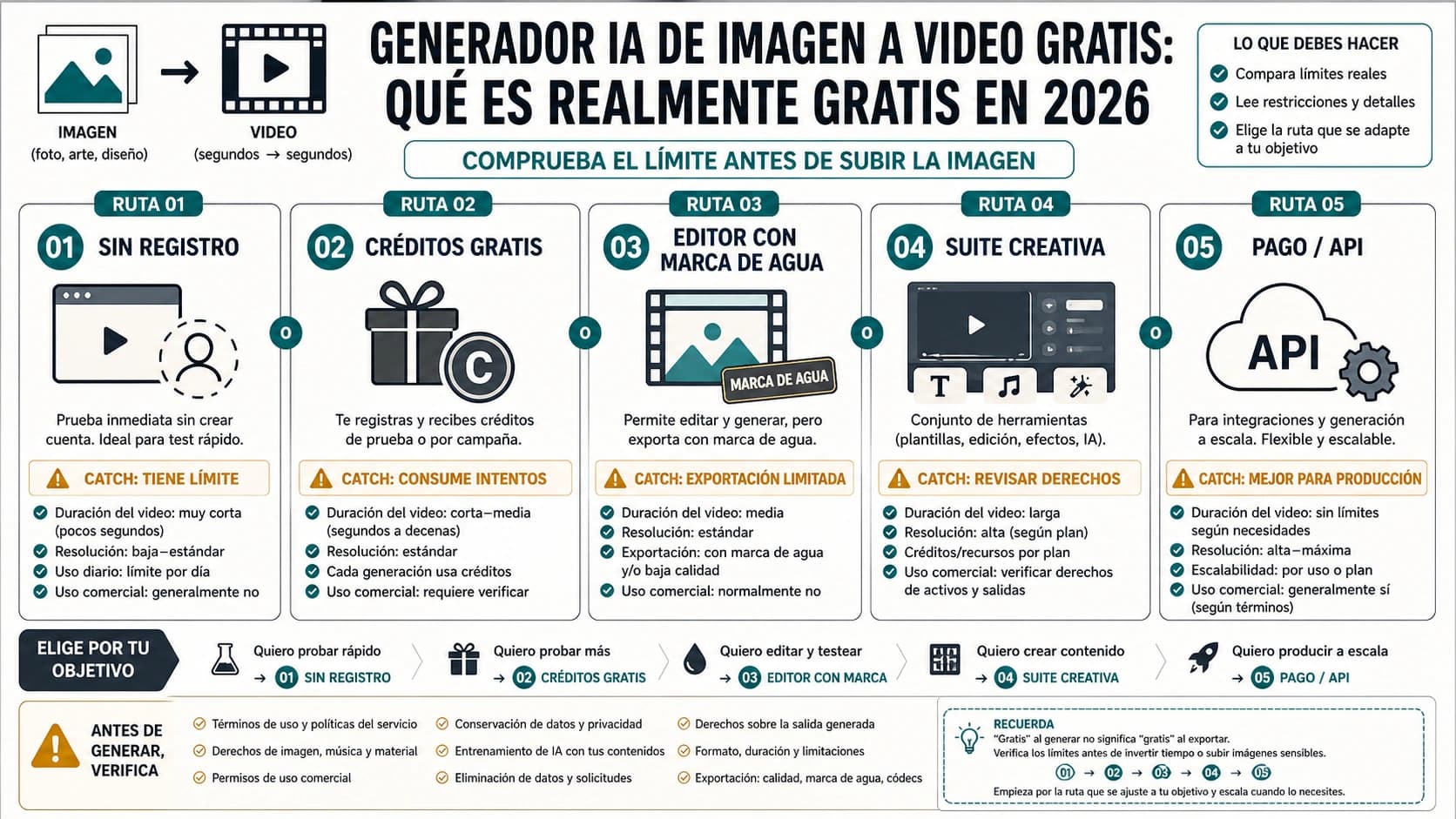 Generador IA de imagen a video gratis: qué es realmente gratis en 2026