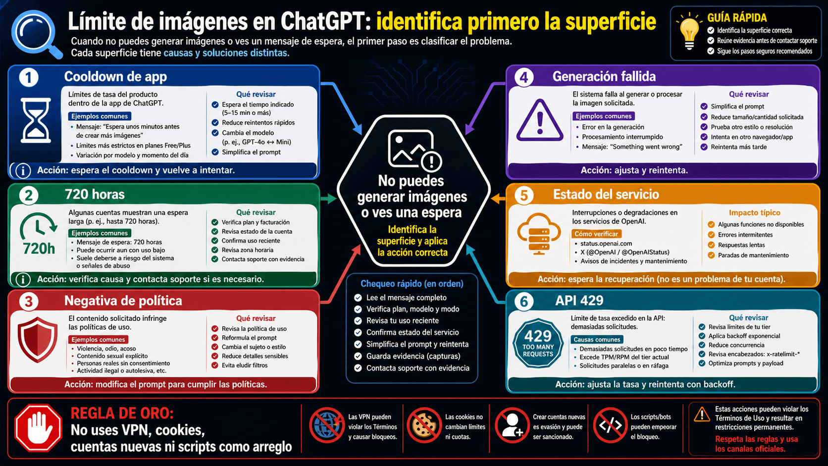 Límite de generación de imágenes en ChatGPT: qué hacer en Free, Plus, Pro y API
