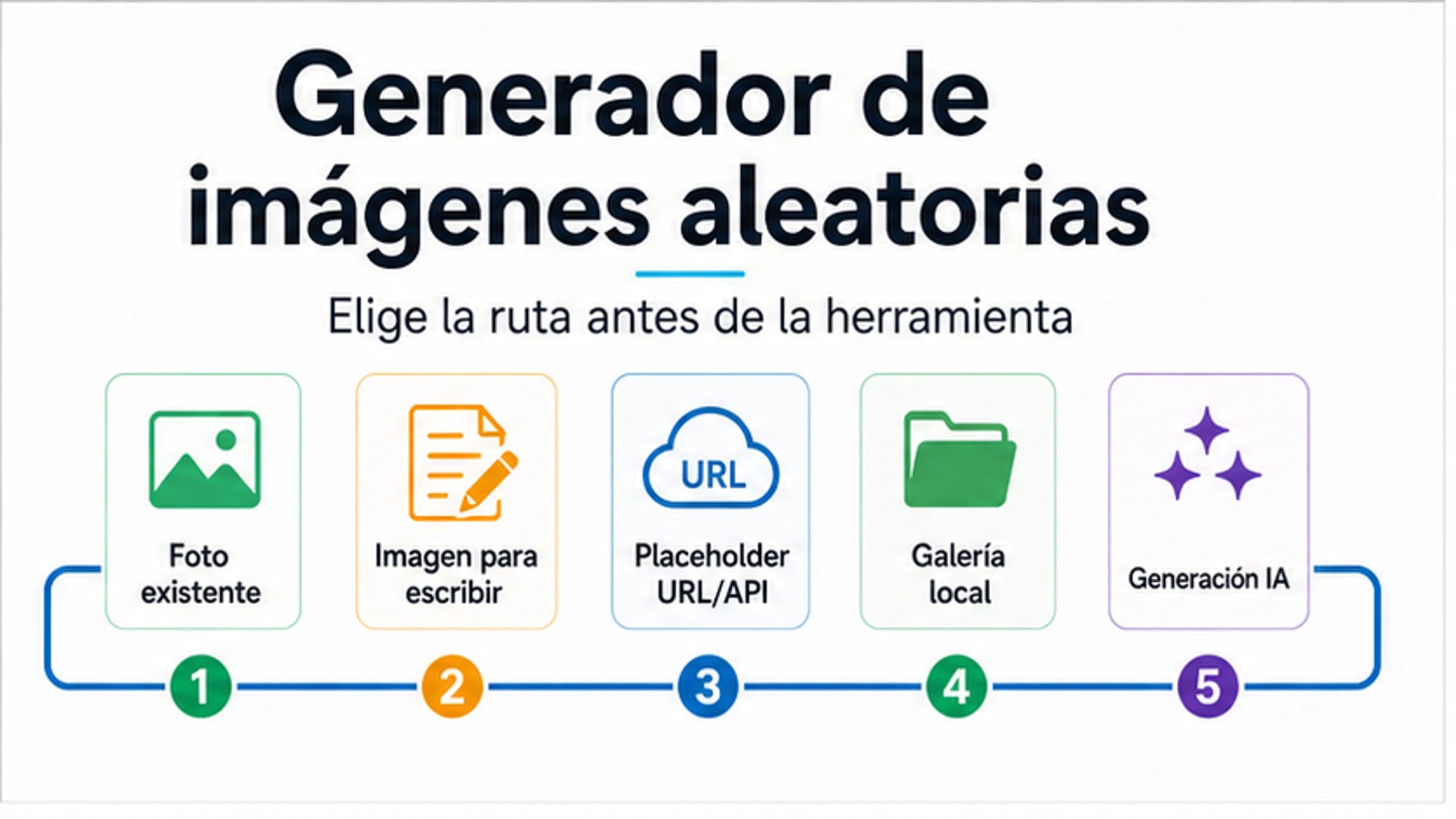 Generador de imágenes aleatorias: elige entre fotos, prompts, placeholders, galería o IA