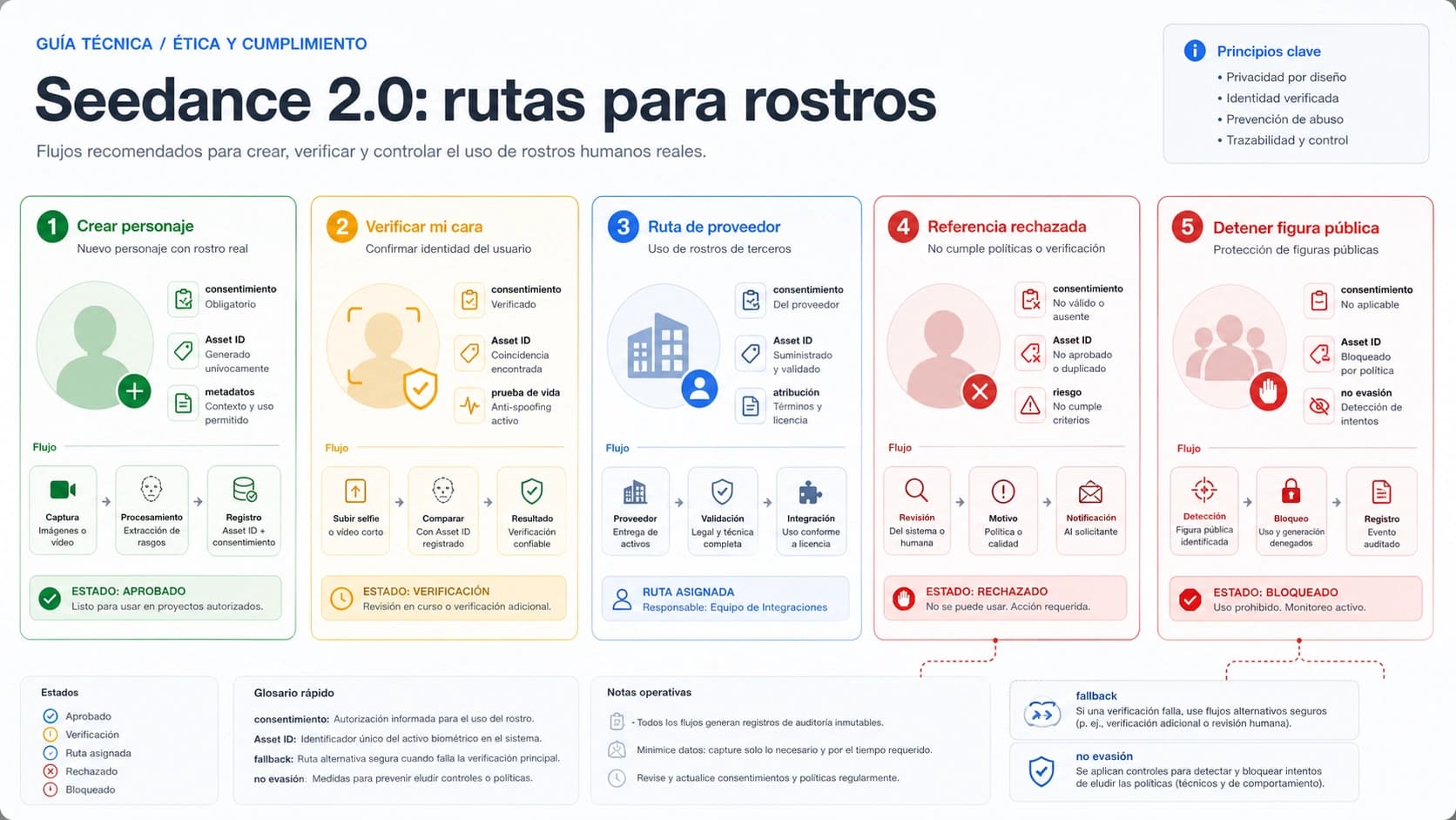 Seedance 2.0 y rostros reales: verificación, consentimiento y rechazos