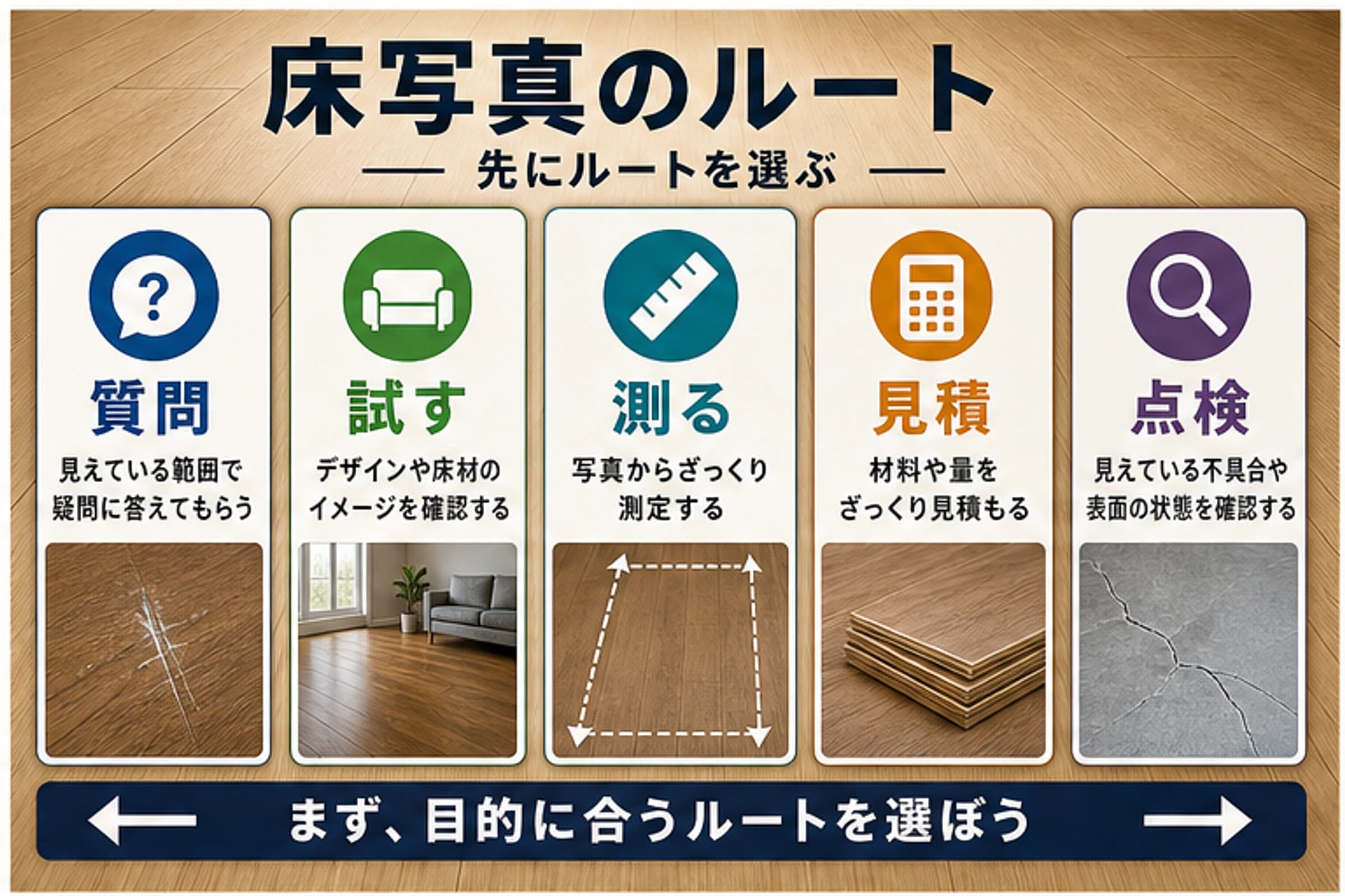 床の写真を AI に見せる前に:聞けること、業者に任せること