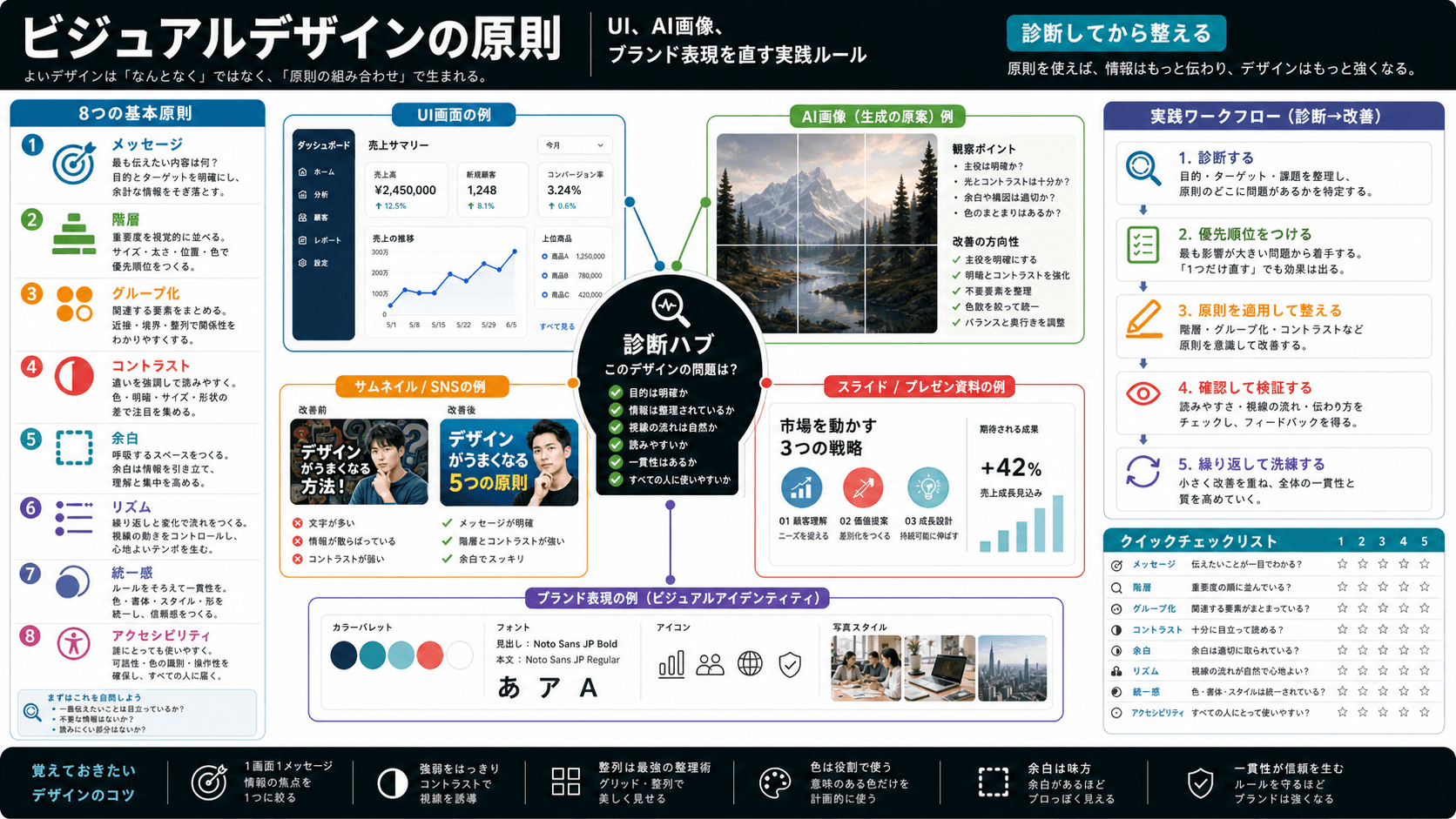 ビジュアルデザインの原則:UI、AI画像、ブランド表現を直す実践ルール