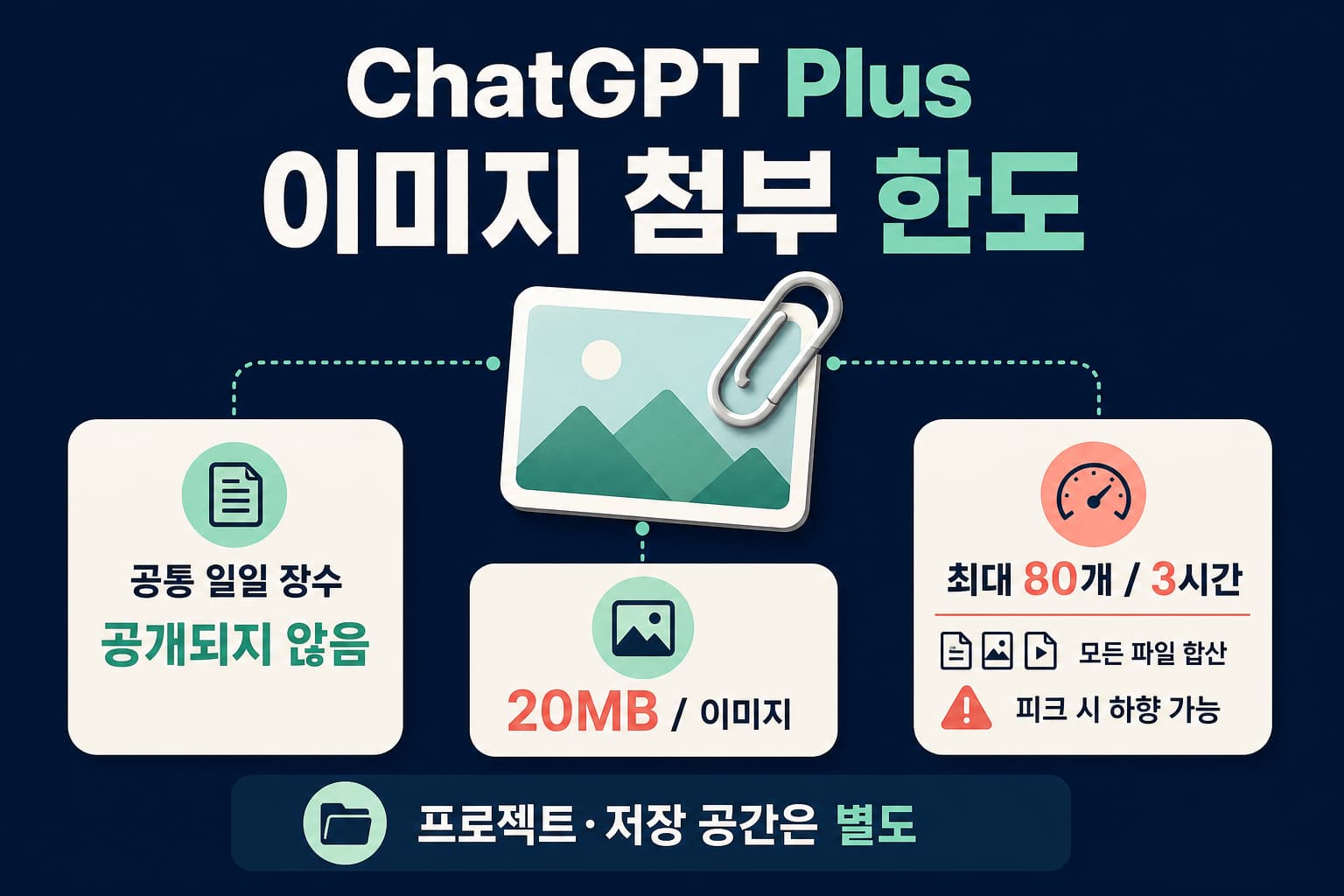 ChatGPT Plus 이미지 첨부 제한을 파일 크기, 순환 업로드, 프로젝트와 저장 공간으로 나눈 진단 표지