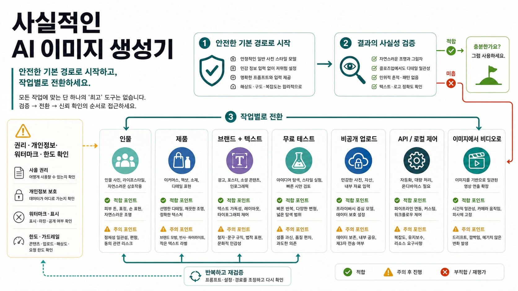 사실적인 AI 이미지 생성기 선택법: 용도, 업로드 위험, 전환 기준
