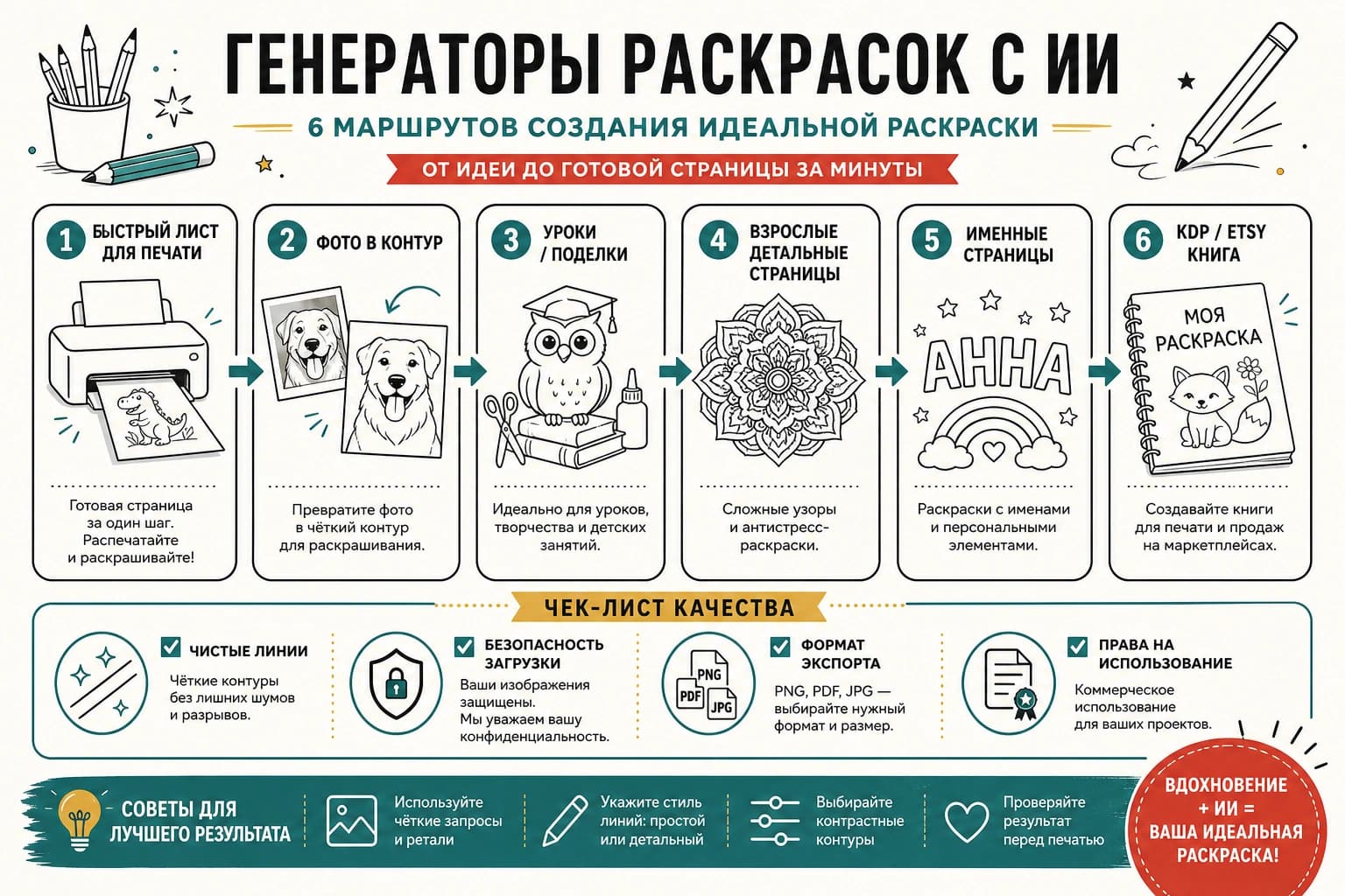 Русская схема выбора маршрута для AI-раскрасок
