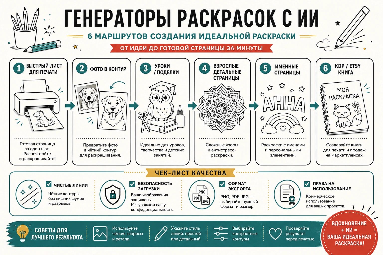 Русская схема выбора маршрута для AI-раскрасок