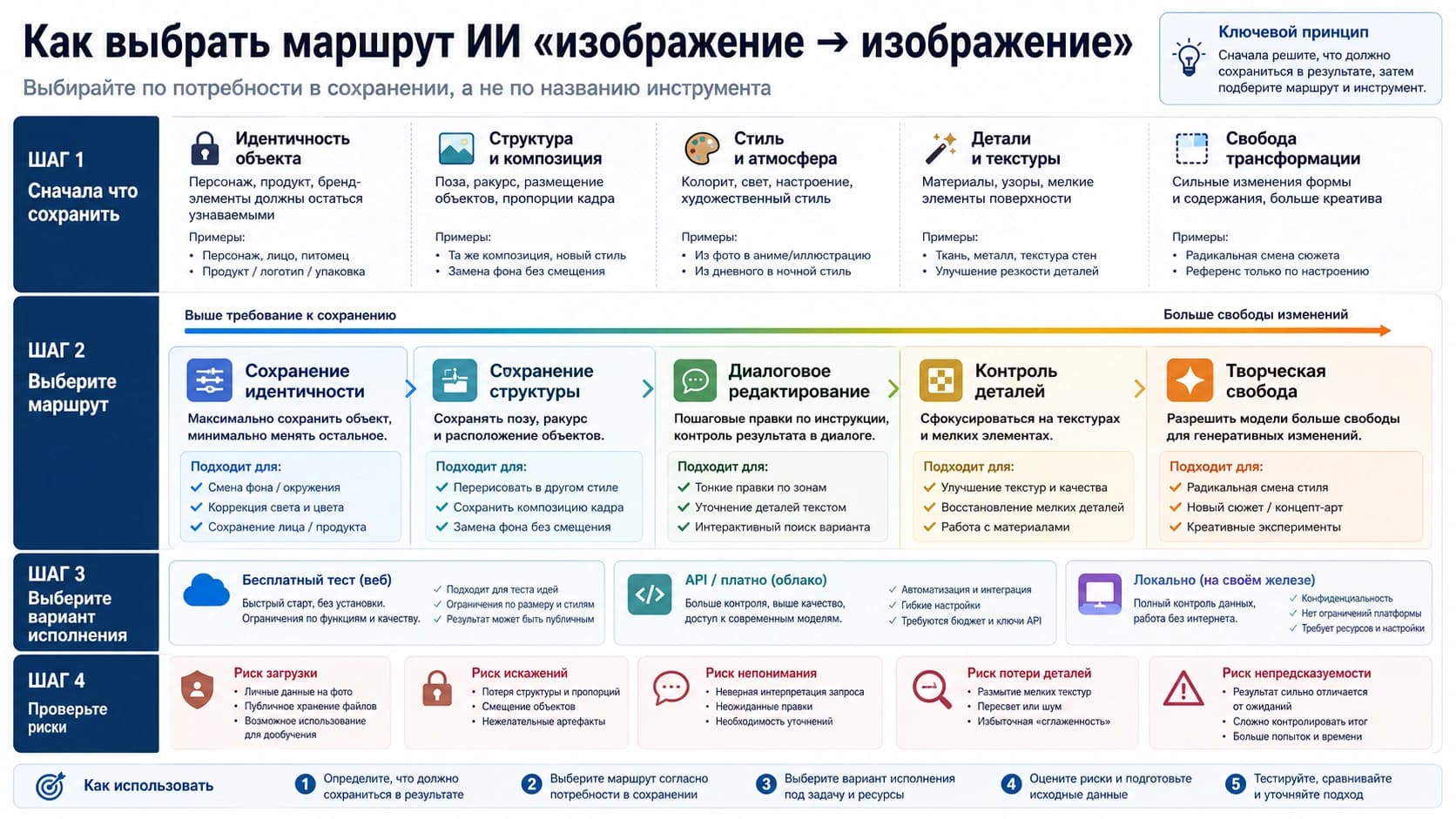 Схема выбора image-to-image маршрута для генерации по исходному изображению