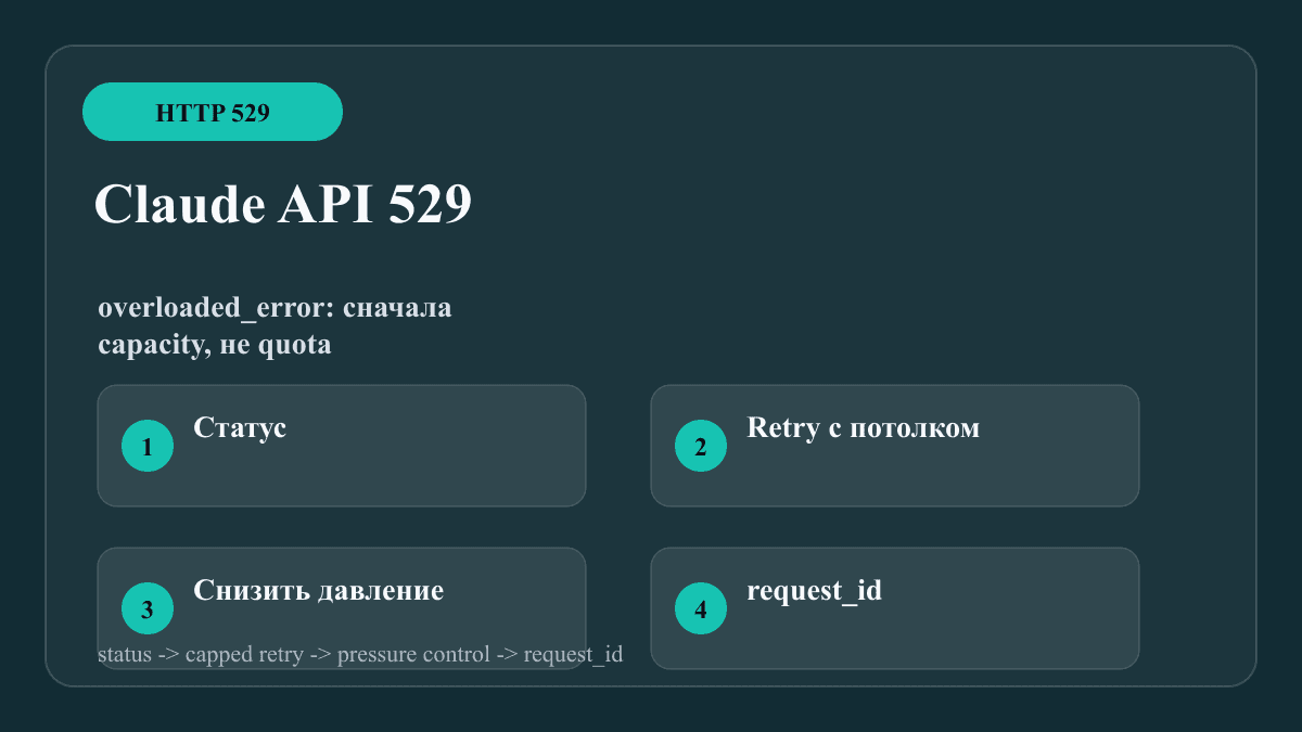 Claude API 529 Overloaded: как чинить overloaded_error без ошибки 429