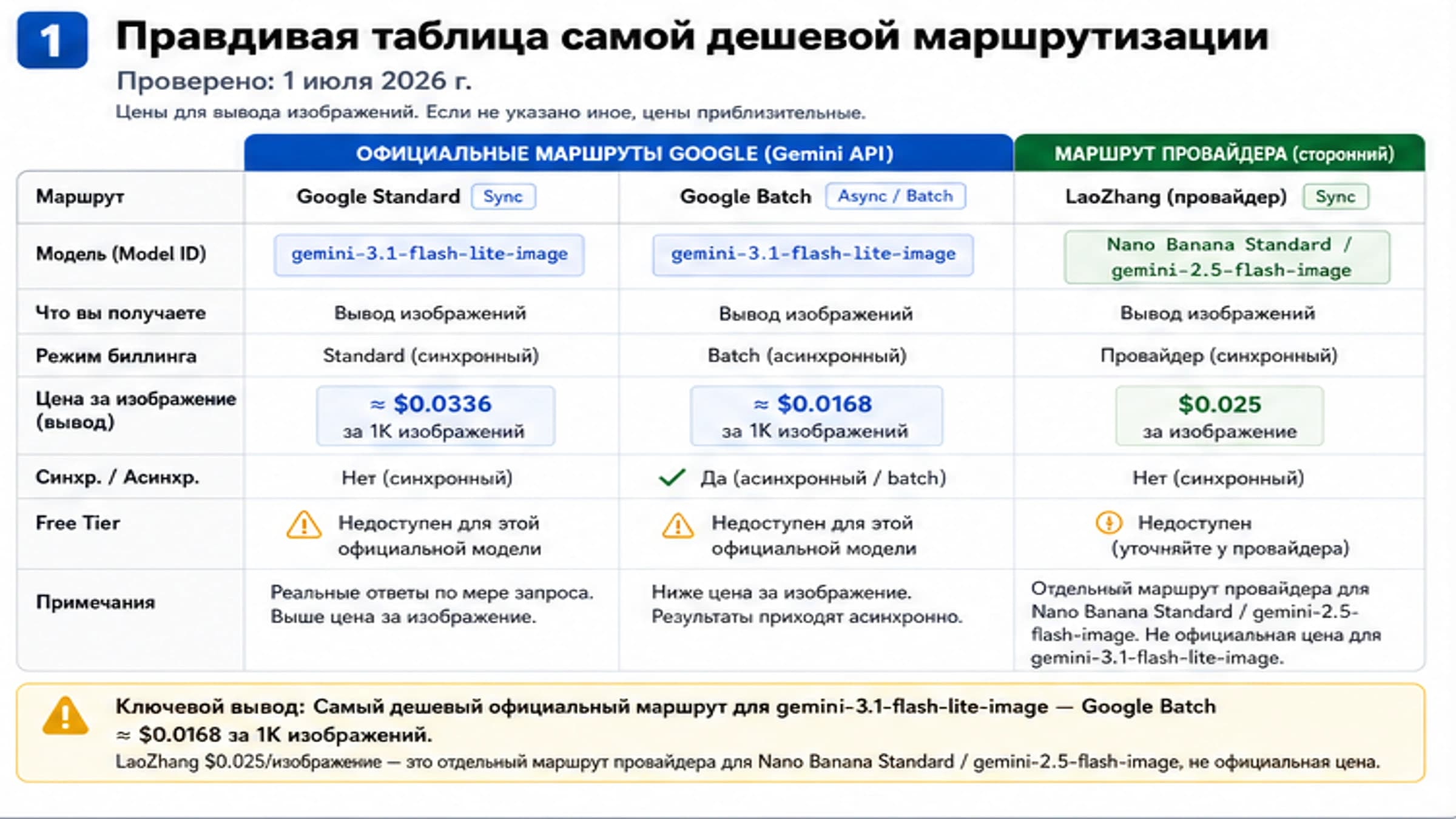 Сравнение официальной цены Gemini 3.1 Flash Lite Image и маршрута LaoZhang $0.025