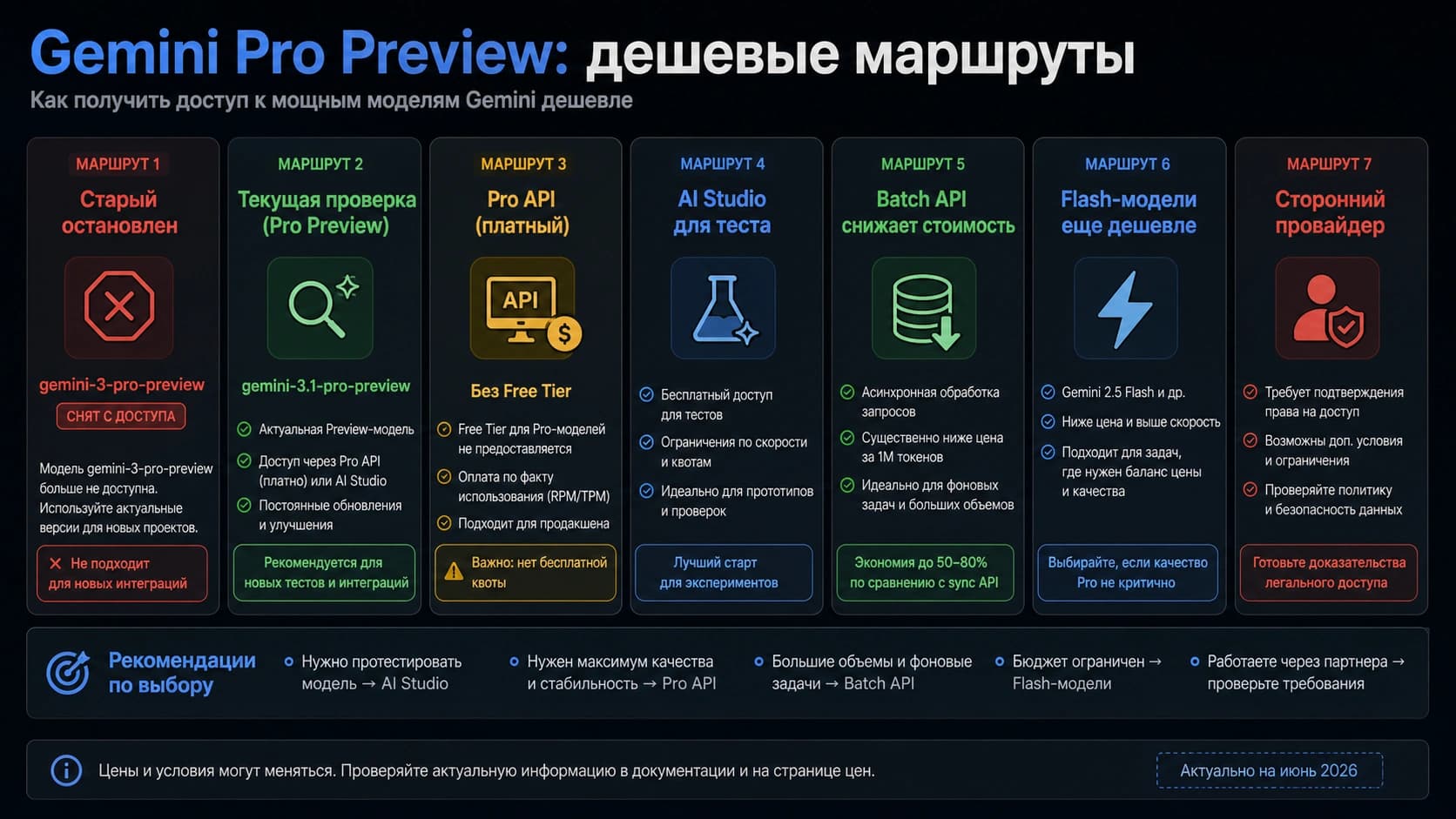 Gemini 3 Pro Preview дешевле в 2026 году: AI Studio, платный Pro API, Batch, Flash и проверка провайдера