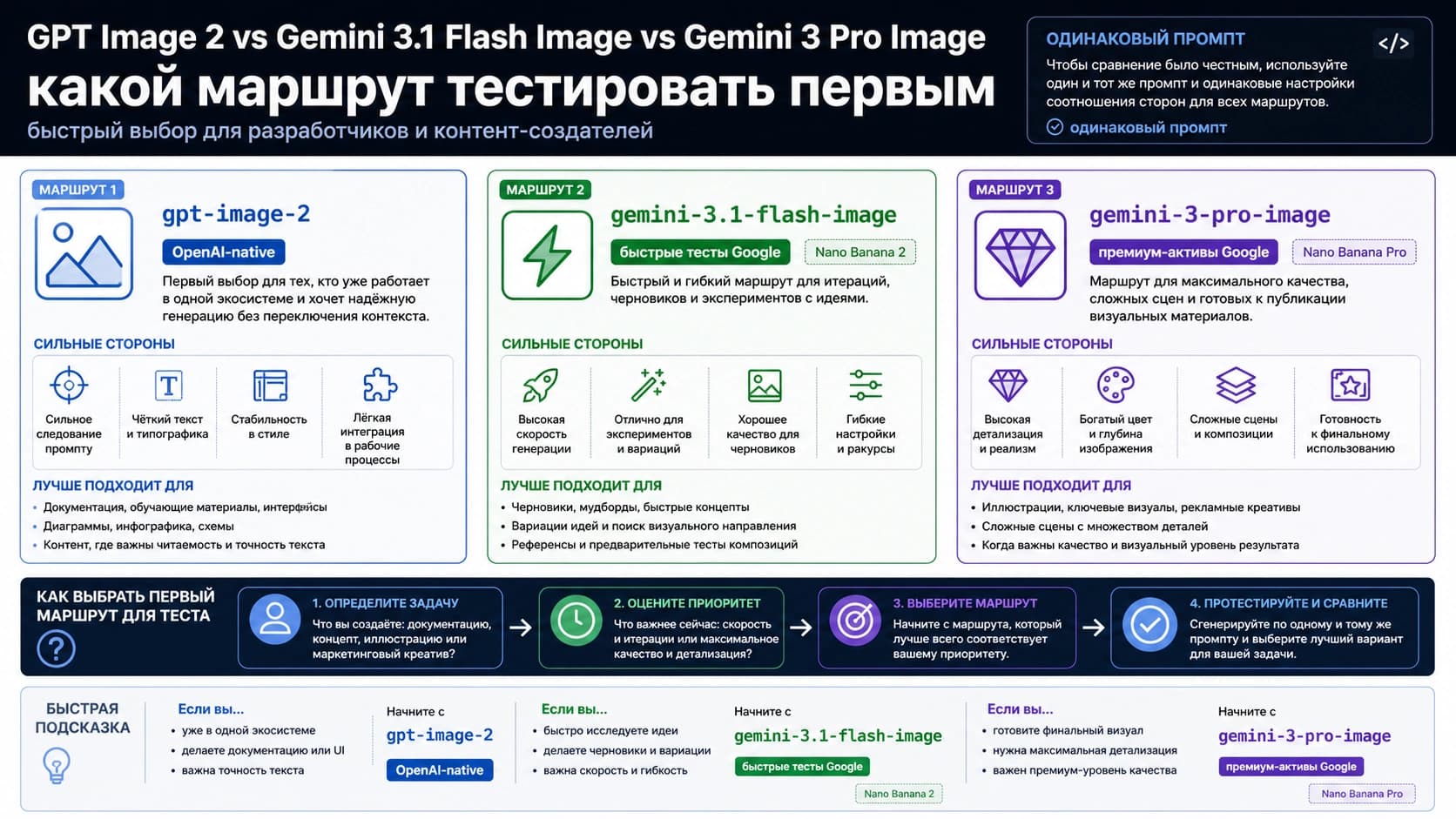 GPT Image 2 vs Nano Banana Pro: какой маршрут изображения тестировать первым