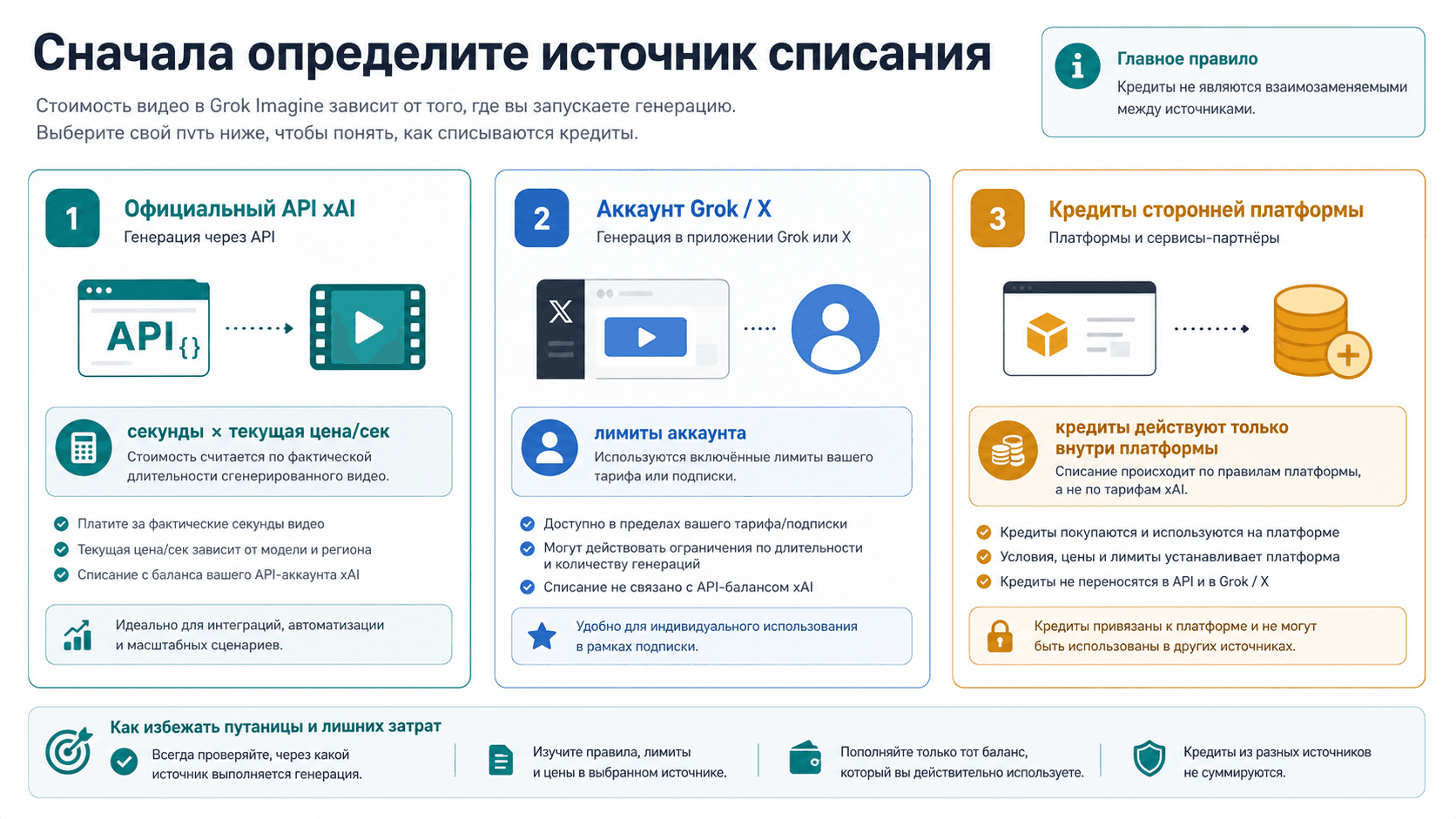 Сколько стоит видео Grok Imagine в кредитах: API xAI и кошельки платформ