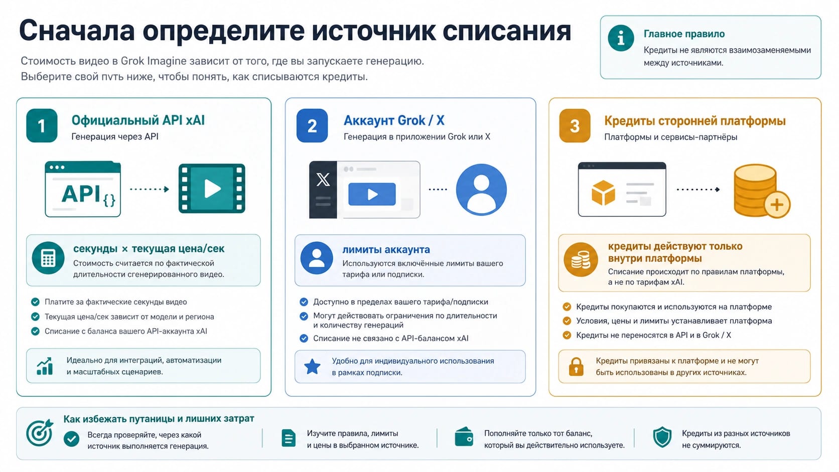 Сколько стоит видео Grok Imagine в кредитах: API xAI и кошельки платформ