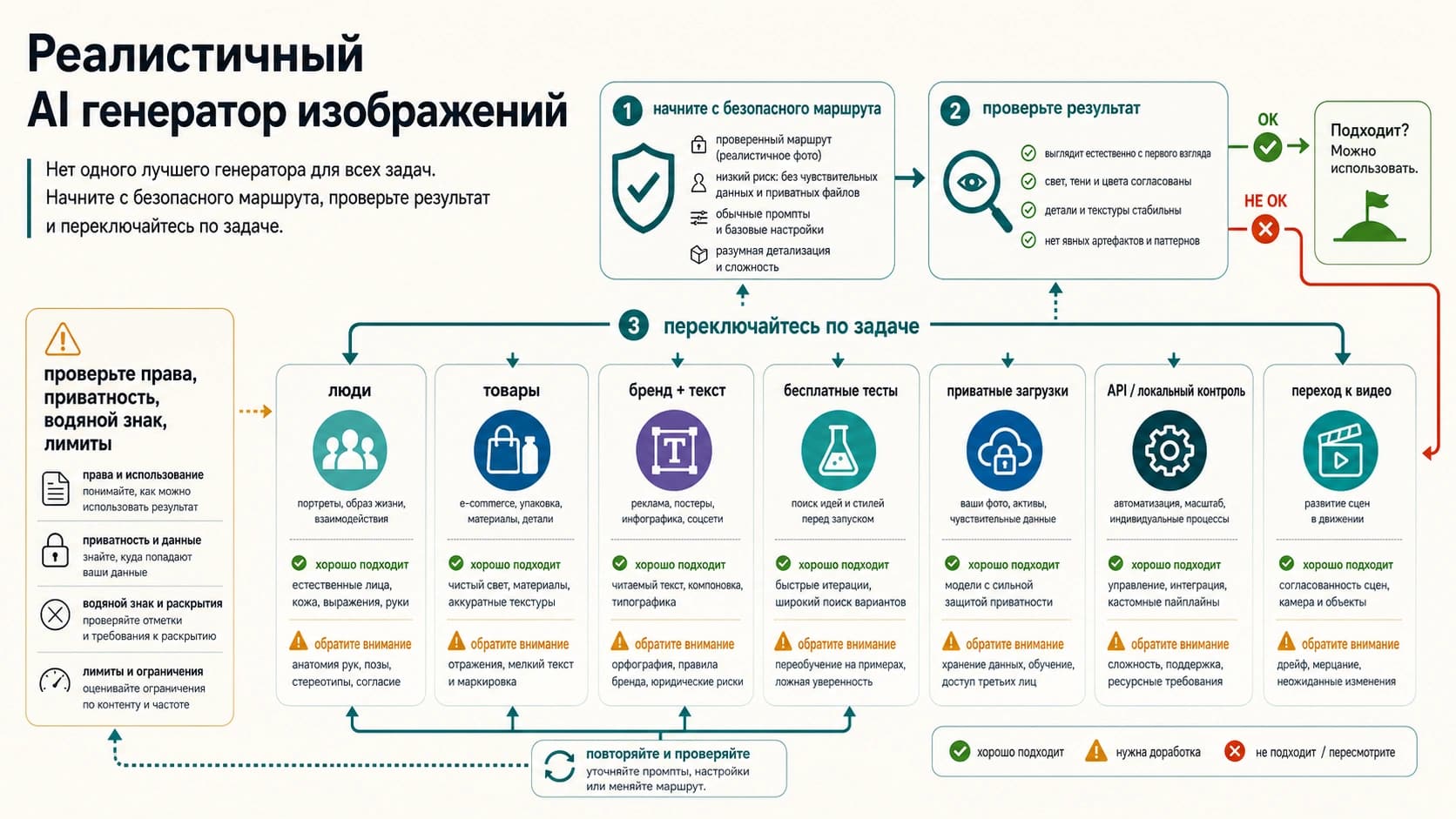 Карта выбора реалистичного AI генератора изображений по безопасному маршруту задаче приватной загрузке API контролю и переходу к видео