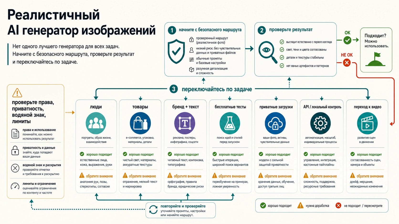 Карта выбора реалистичного AI генератора изображений по безопасному маршруту задаче приватной загрузке API контролю и переходу к видео