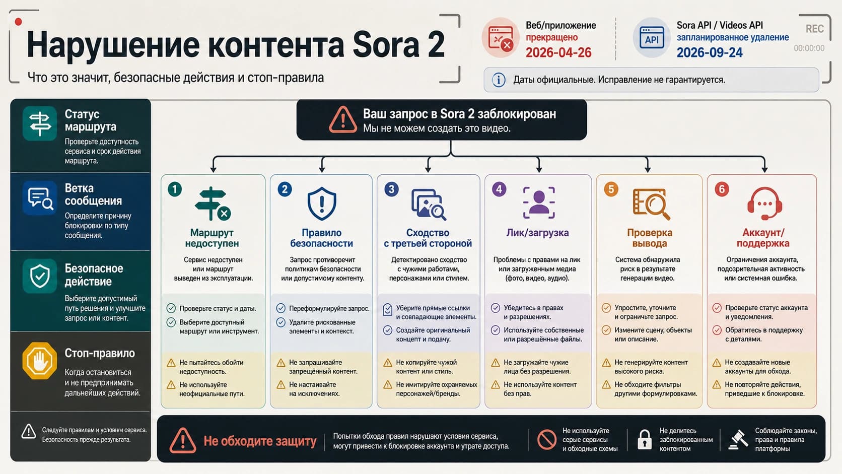 Нарушение правил контента в Sora 2: что значит, как исправлять безопасно и когда остановиться