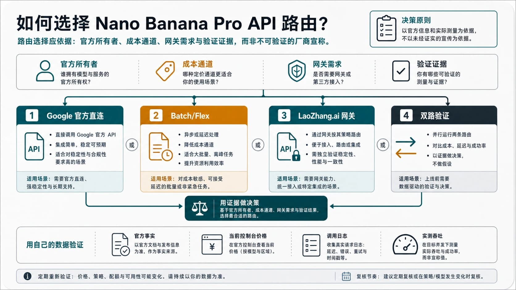 Nano Banana Pro API 路线板:Google 直连、Batch/Flex、网关验证和双路线生产