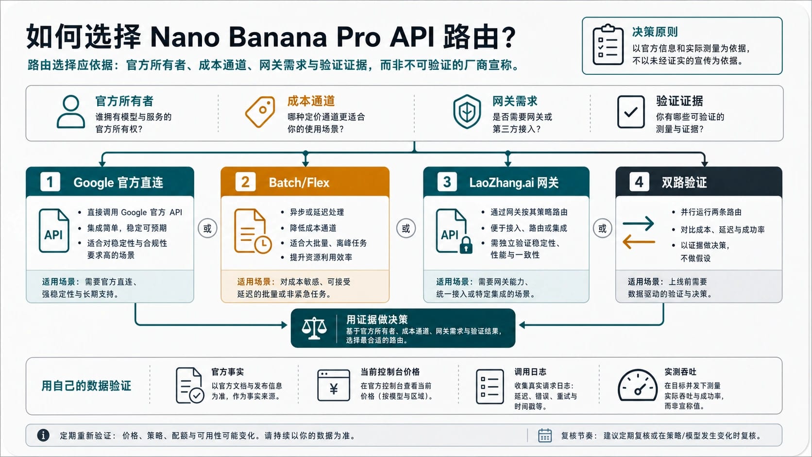 Nano Banana Pro API 路线板:Google 直连、Batch/Flex、网关验证和双路线生产