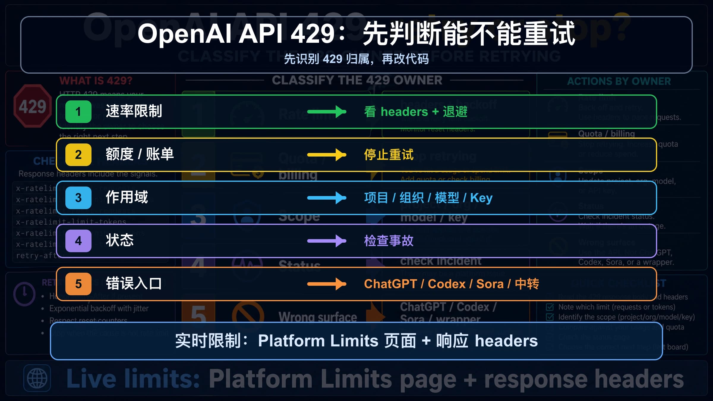OpenAI API 额度不足或 429:先判断重试、账单,还是升级处理