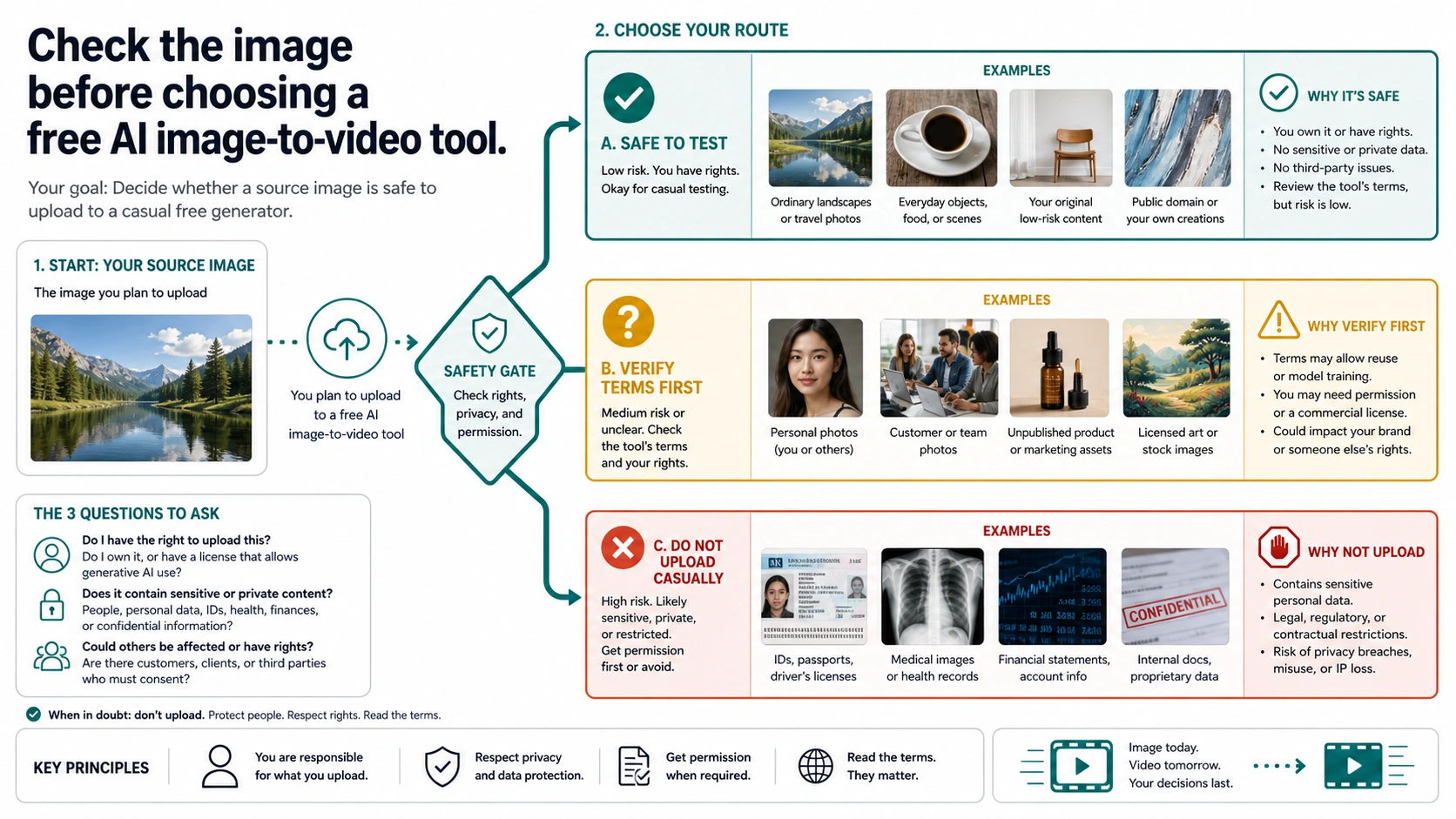 Upload safety gate for source images before using a free AI image-to-video generator