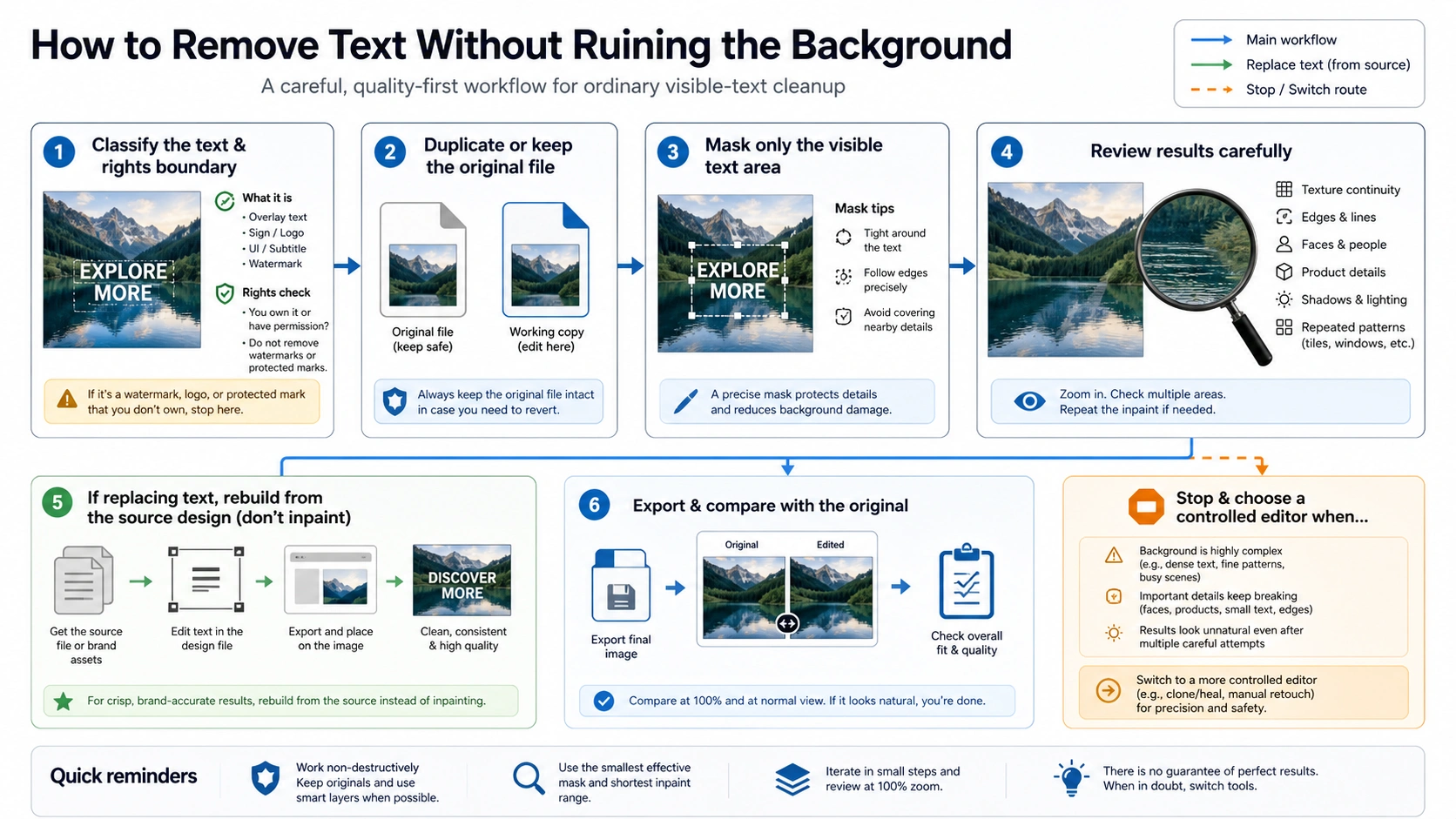 AI text removal workflow