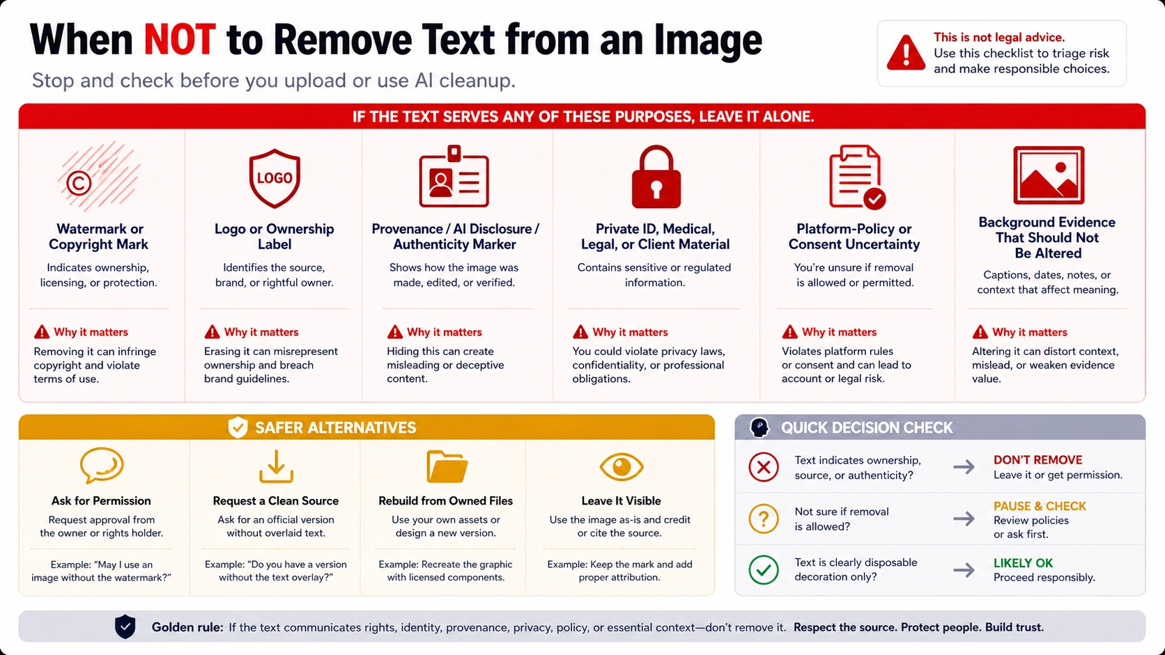 AI text removal stop checklist