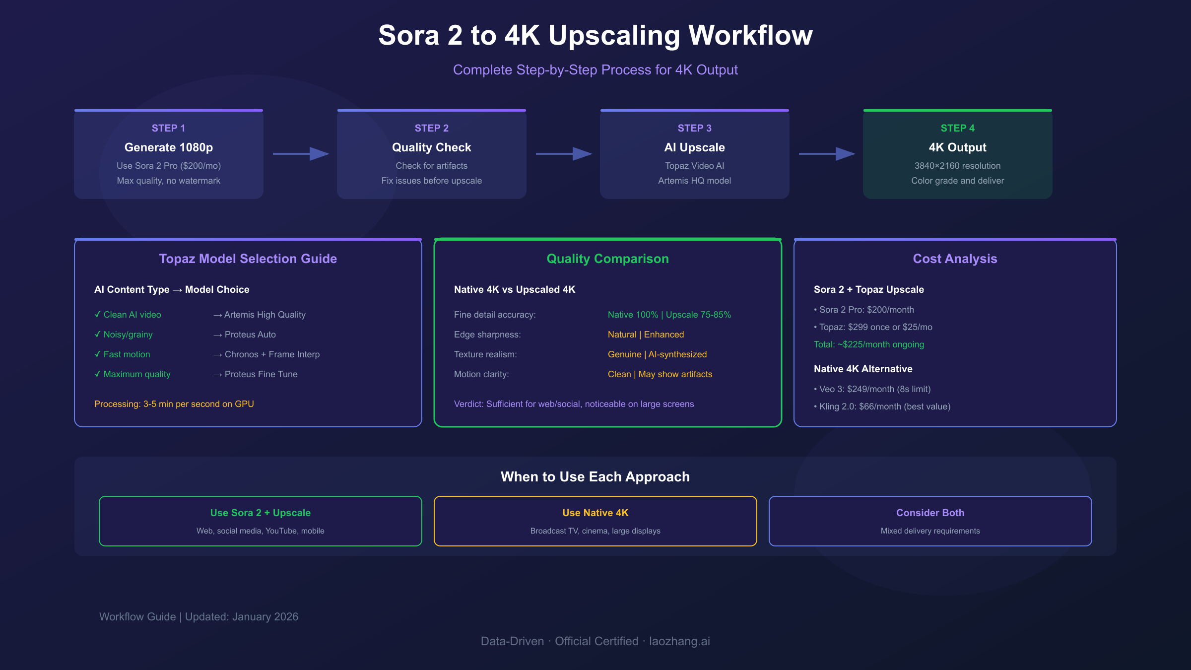 Sora 2 upscaling workflow diagram