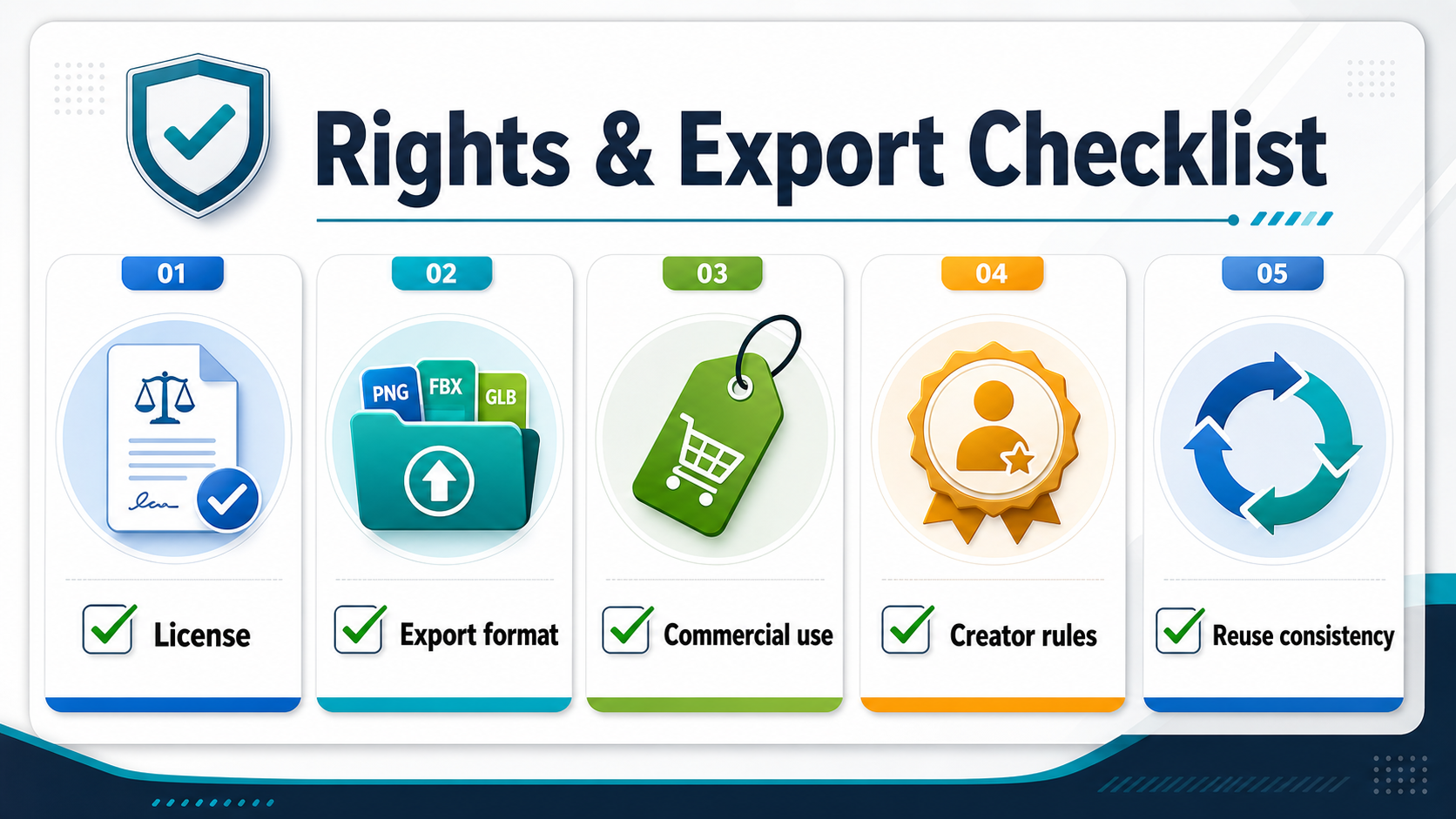 Character creator checklist for rights, export formats, editing depth, and repeatability
