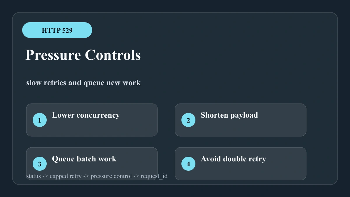 Traffic pressure controls for Claude API 529