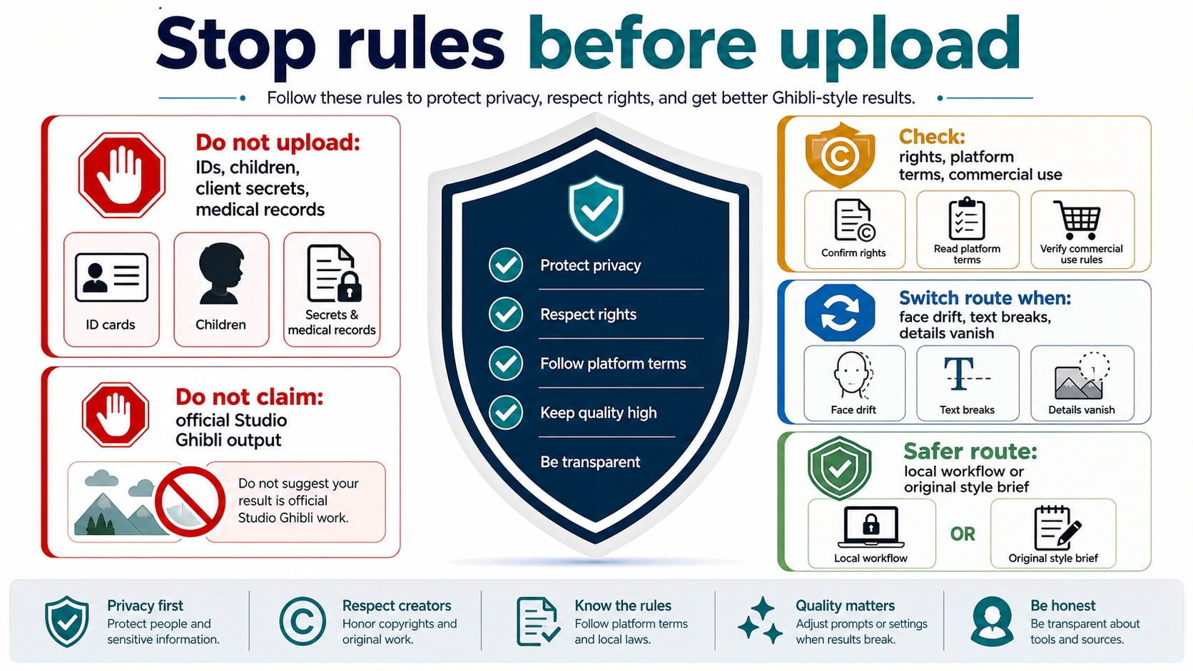 Ghibli-style conversion upload stop rules