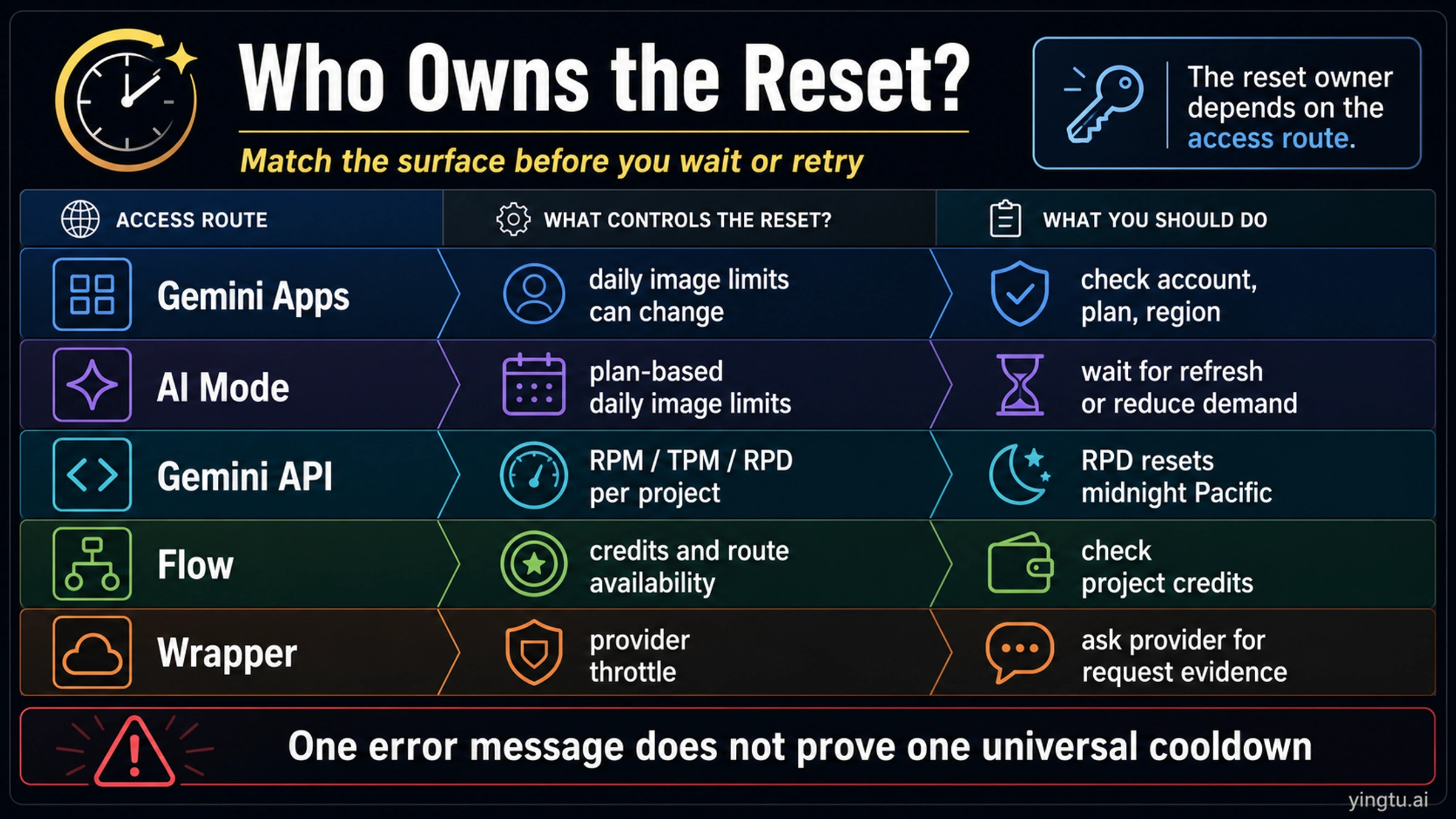 Reset owner map for Nano Banana Pro cooldown across Gemini Apps, AI Mode, API, Flow, and wrappers