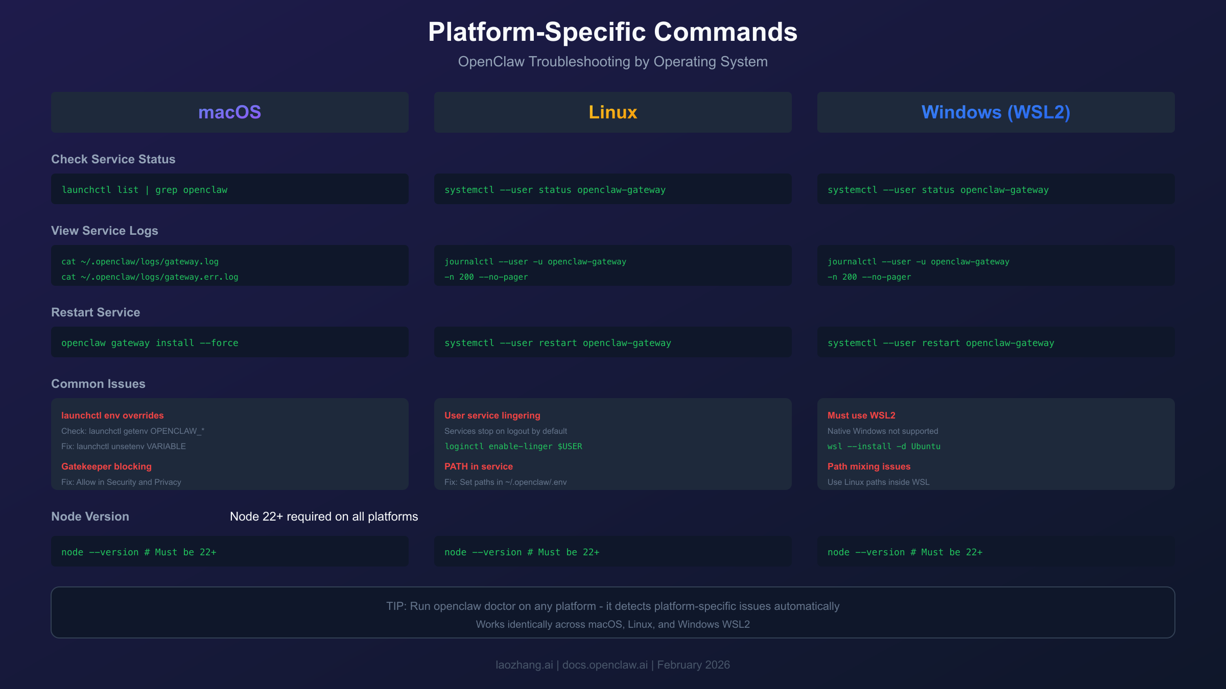 Platform Command Reference: macOS vs Linux vs Windows