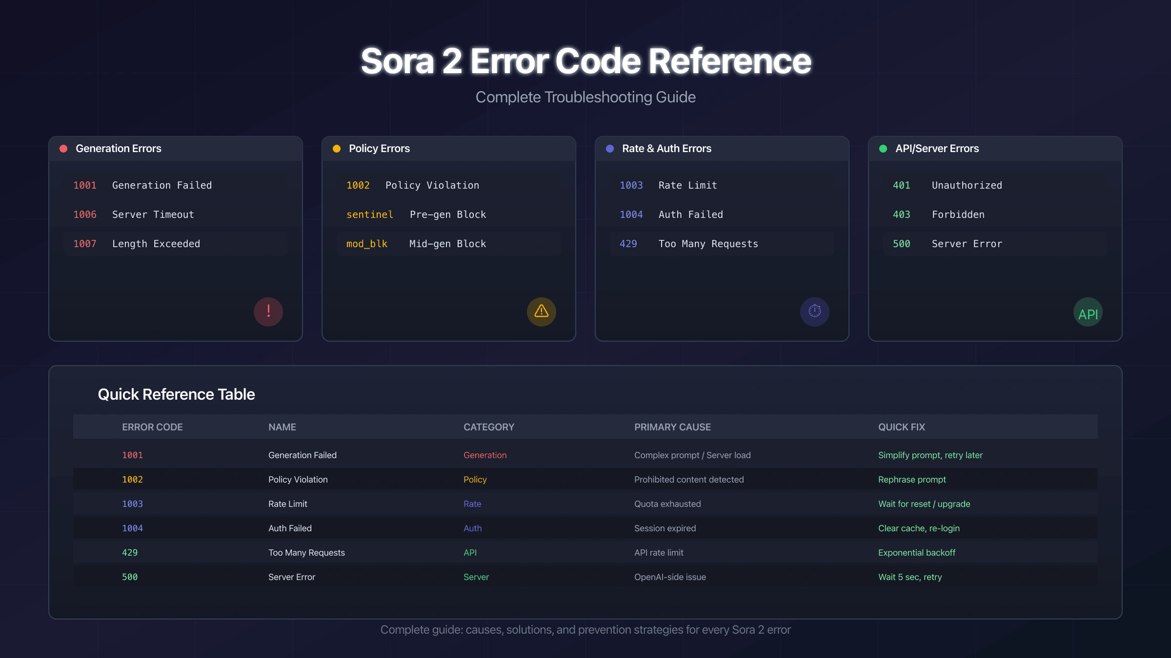 Sora 2 Error Code List: Complete Troubleshooting Guide for All Errors (2025)