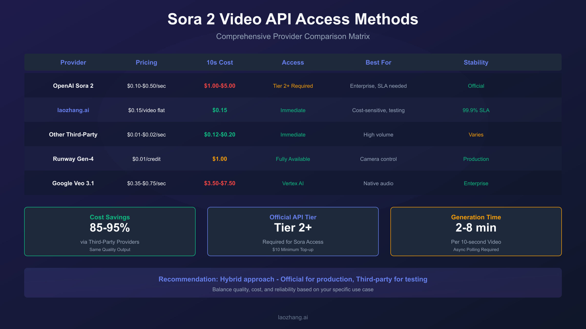 Sora 2 API Provider Comparison