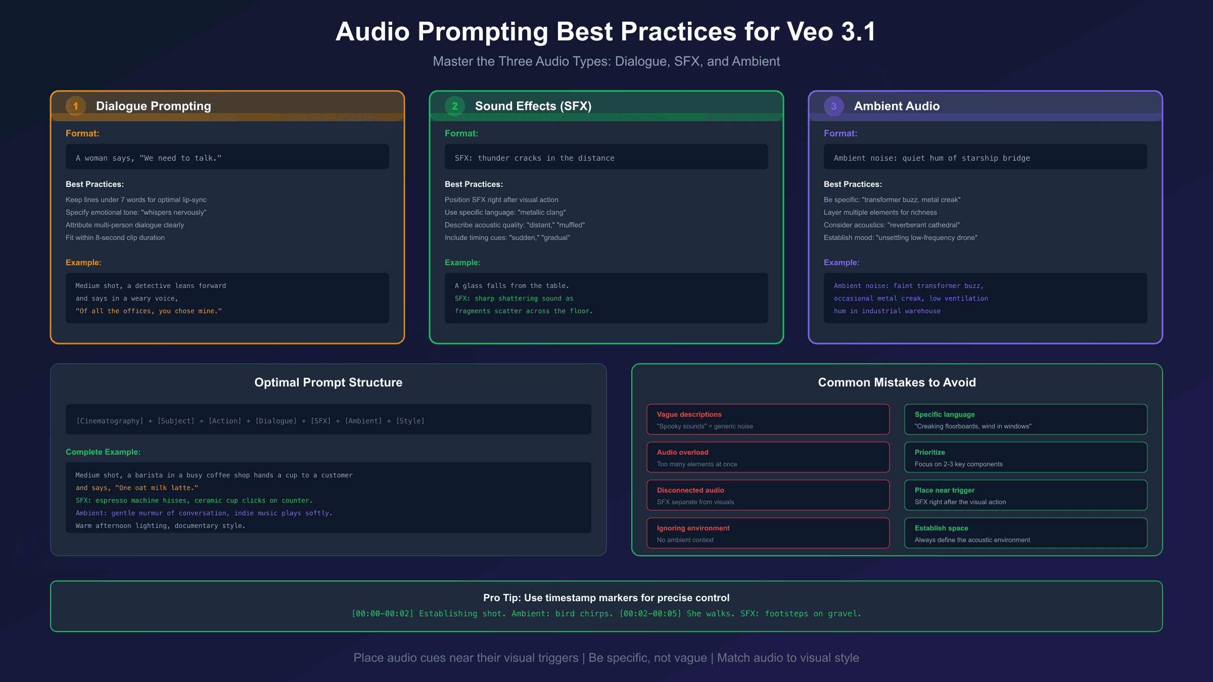 Veo 3.1 Audio Prompting Best Practices