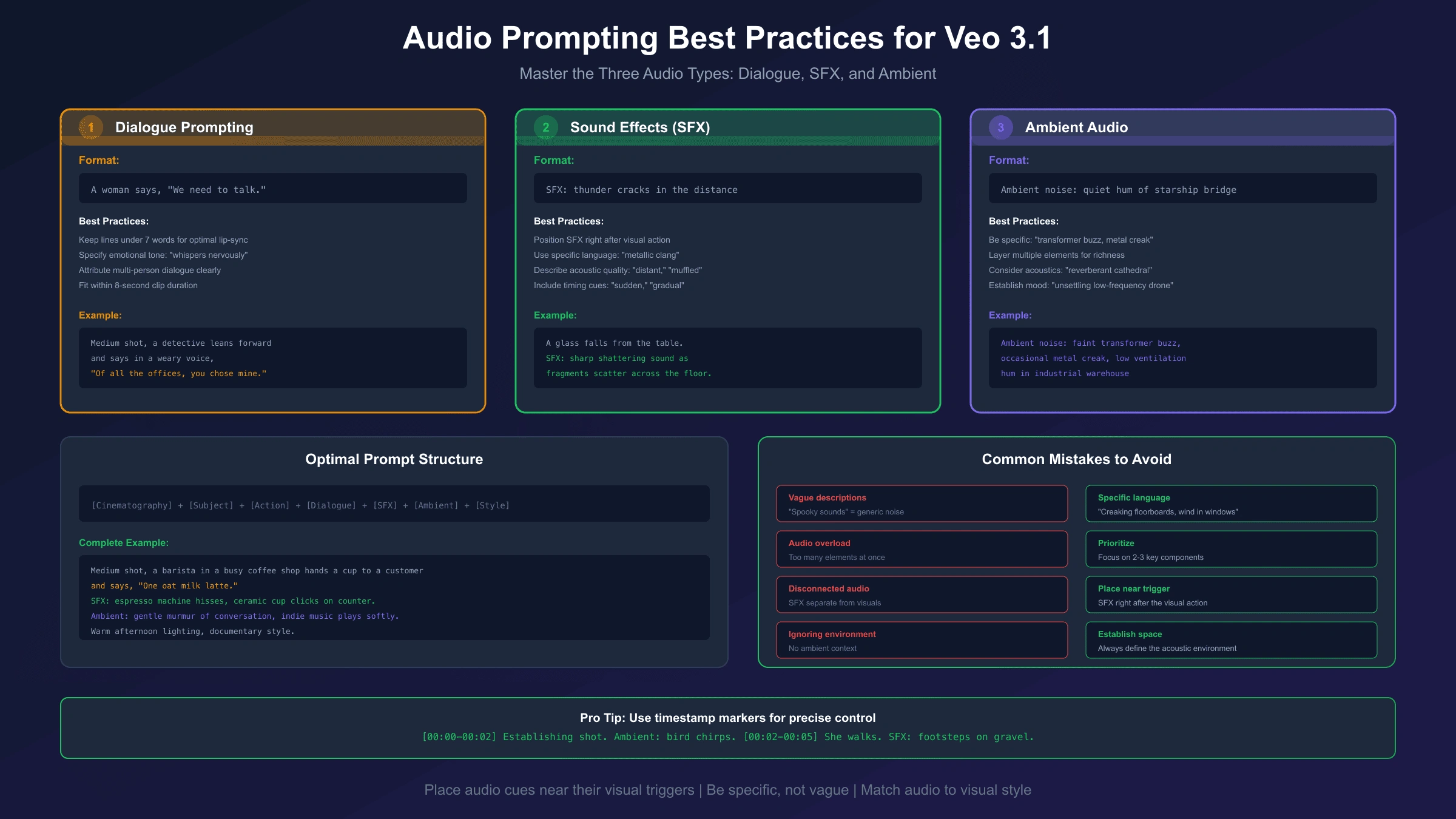 Veo 3.1 Audio Prompting Best Practices