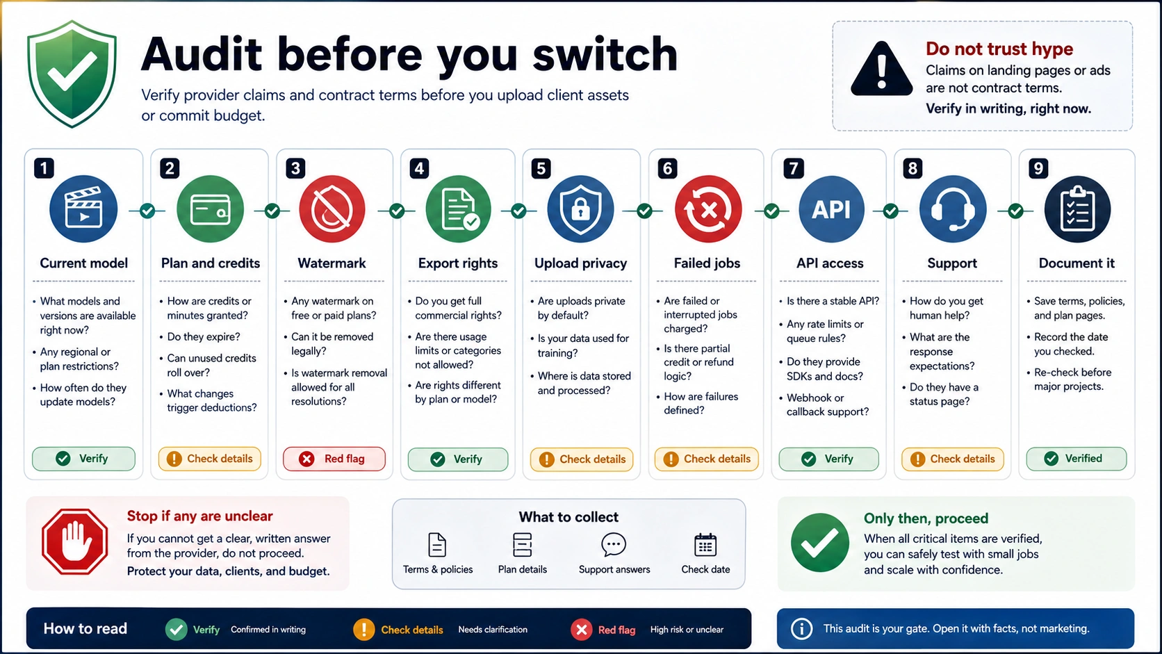 Provider proof checklist before switching from Veo 3