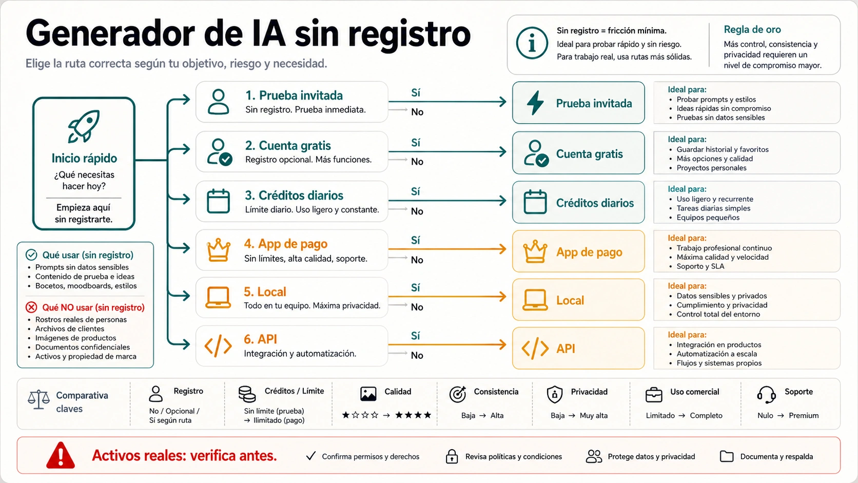 Generador de imágenes IA gratis sin registrarse: prueba rápida, límites ocultos y rutas seguras