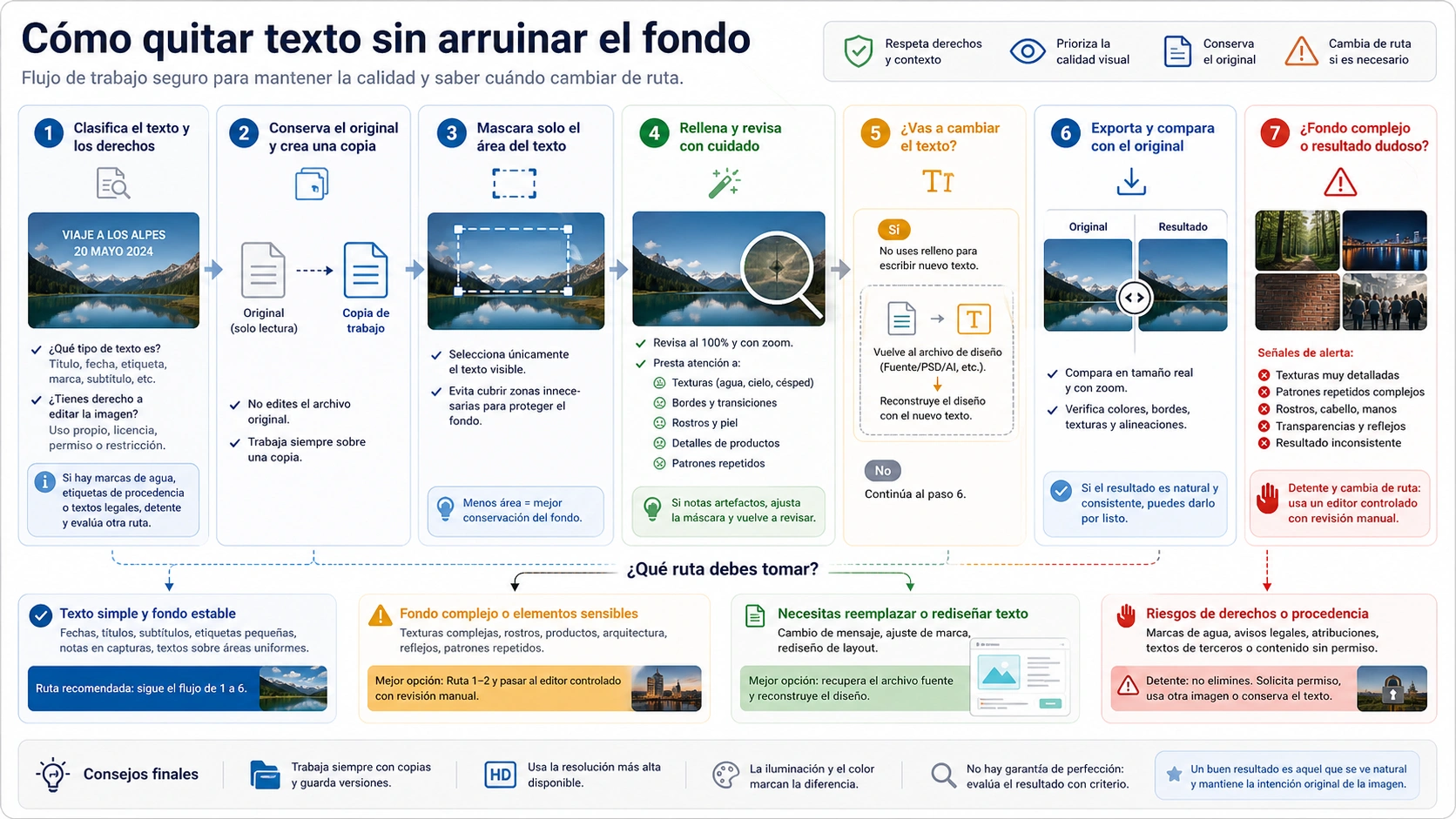 Flujo de trabajo para quitar texto con IA