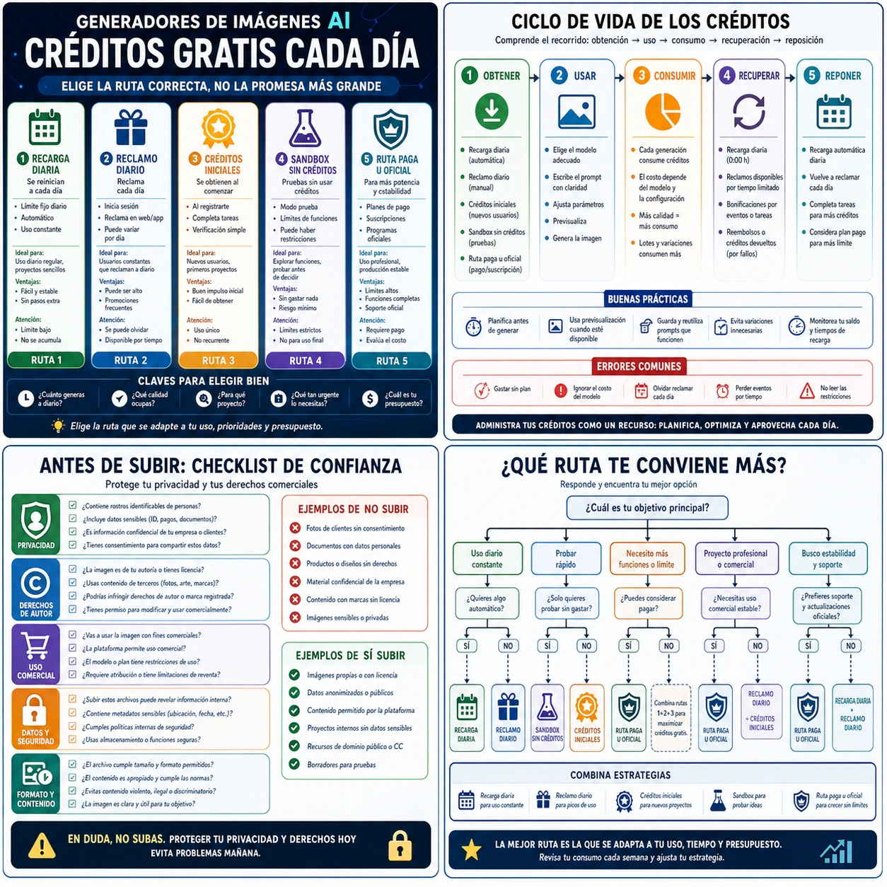 Mapa de ciclo de créditos para generadores de imágenes IA gratis
