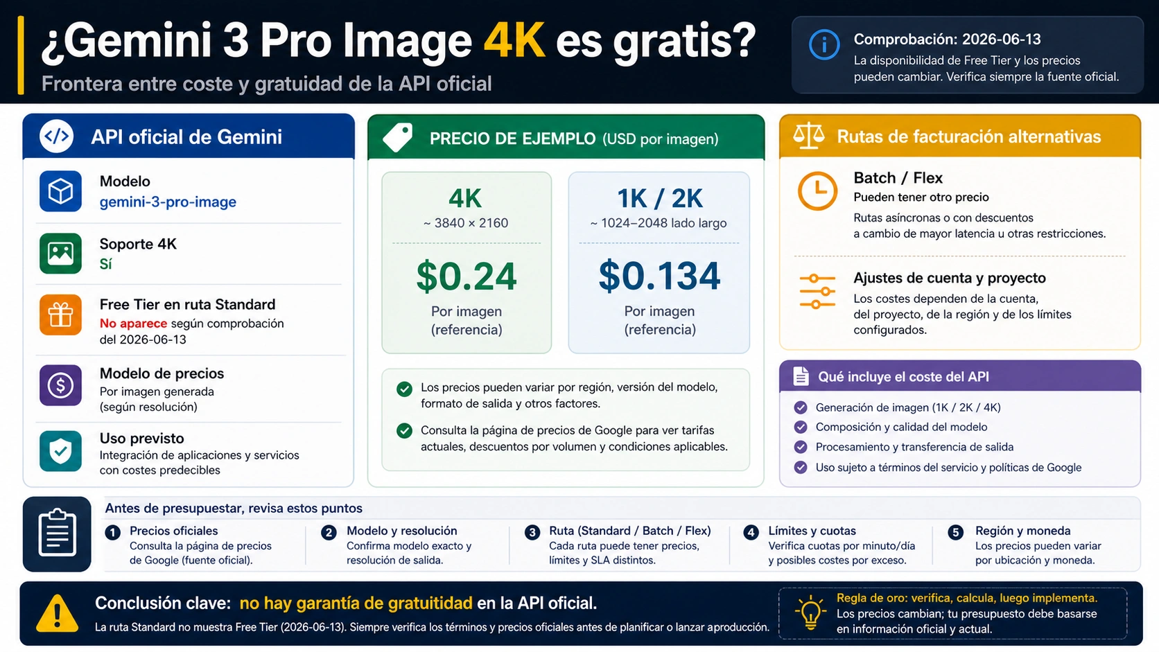 Gemini 3 Pro Image official API cost and free-tier boundary