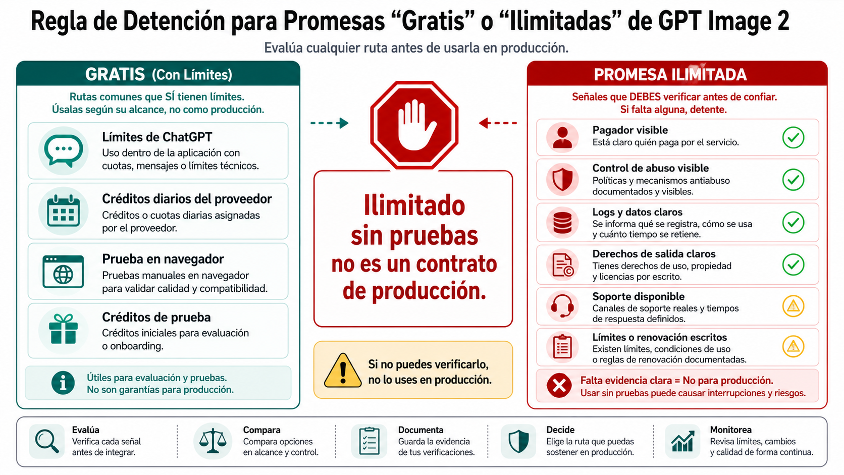 Regla de parada para promesas gratis ilimitadas de GPT Image 2