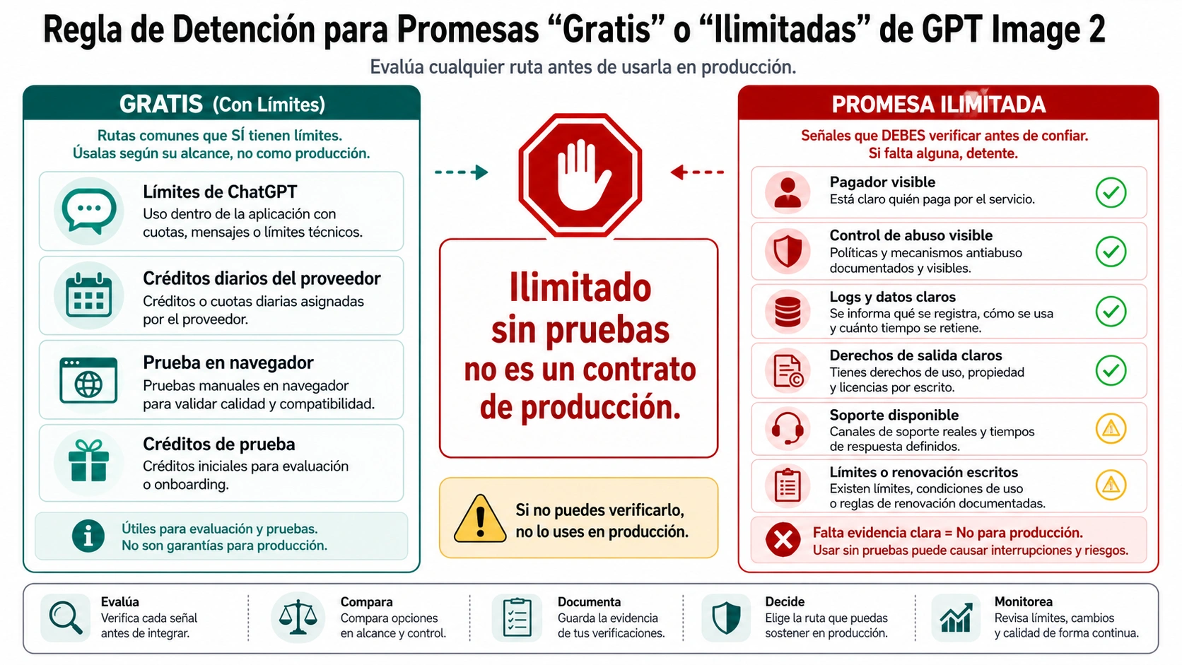 Regla de parada para promesas gratis ilimitadas de GPT Image 2