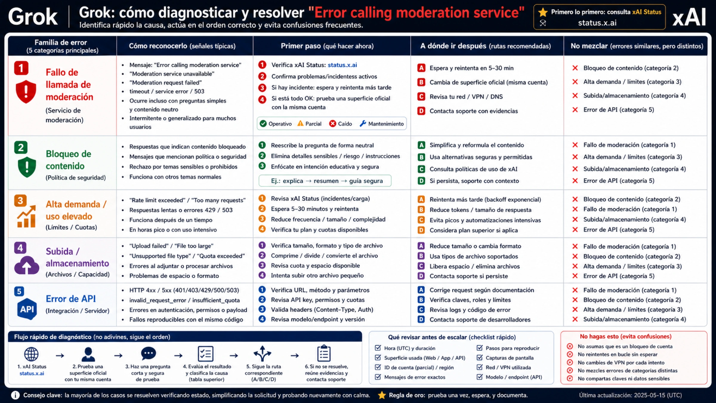 Taxonomía del error de moderación en Grok